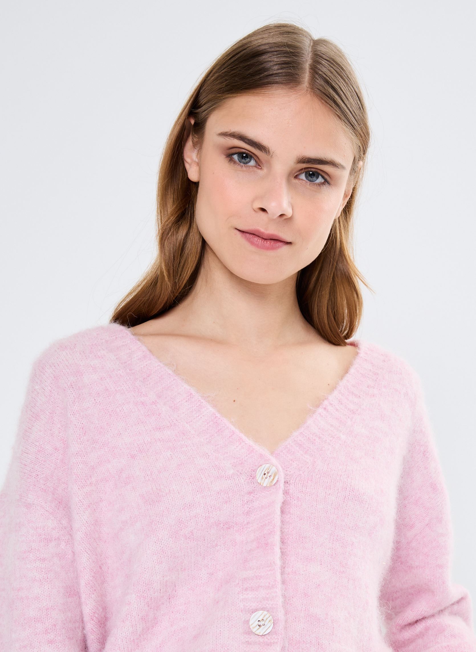 Gilets Young Ladies Knitted Cardigan femme rose Lili Sidonio Gilets Young Ladies Knitted Cardigan femme rose LIGHT PINK