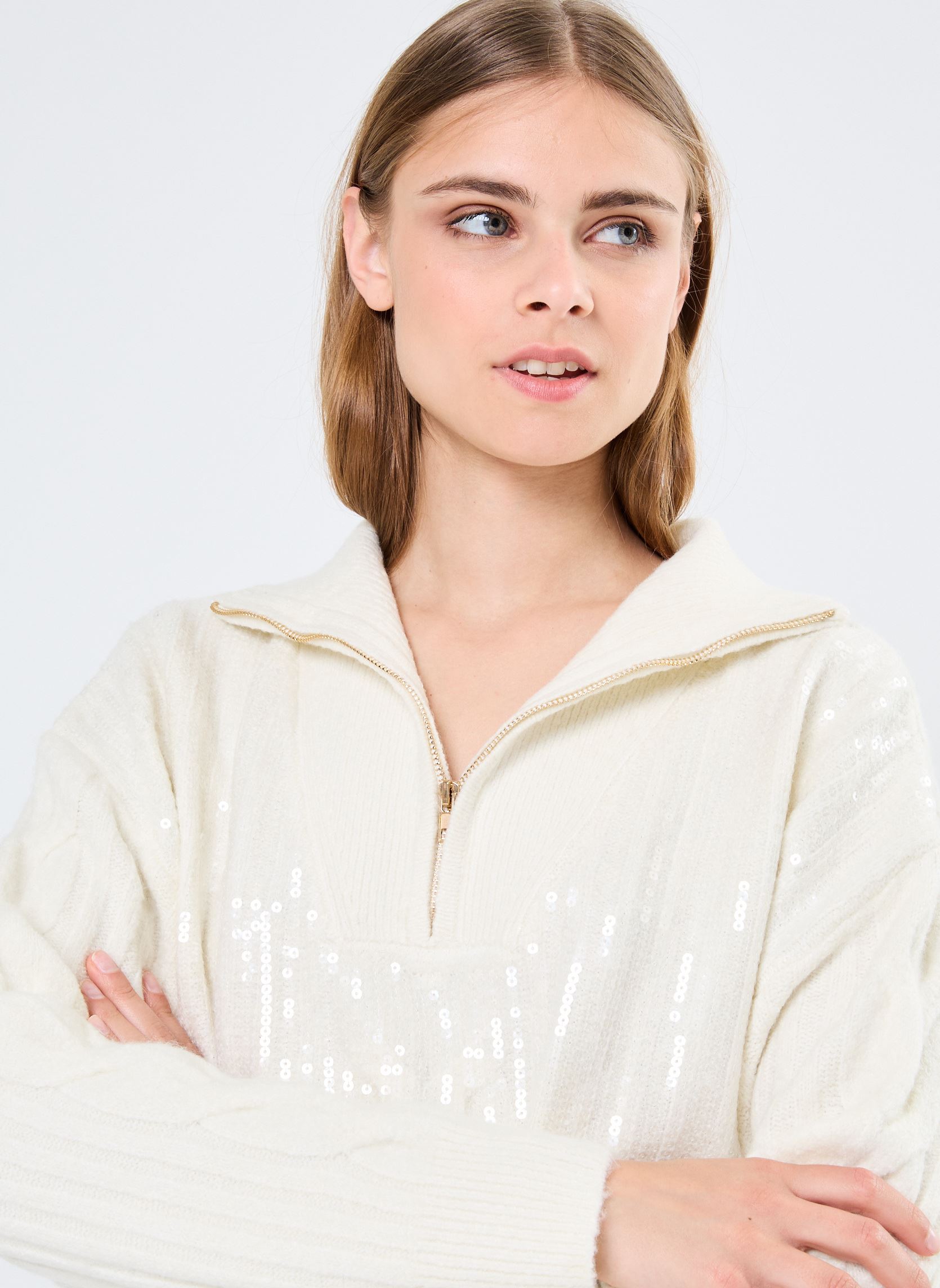 Pulls Young Ladies Knitted Sweater ML09CH femme blanc Lili Sidonio Pulls Young Ladies Knitted Sweater ML09CH femme blanc WHITE