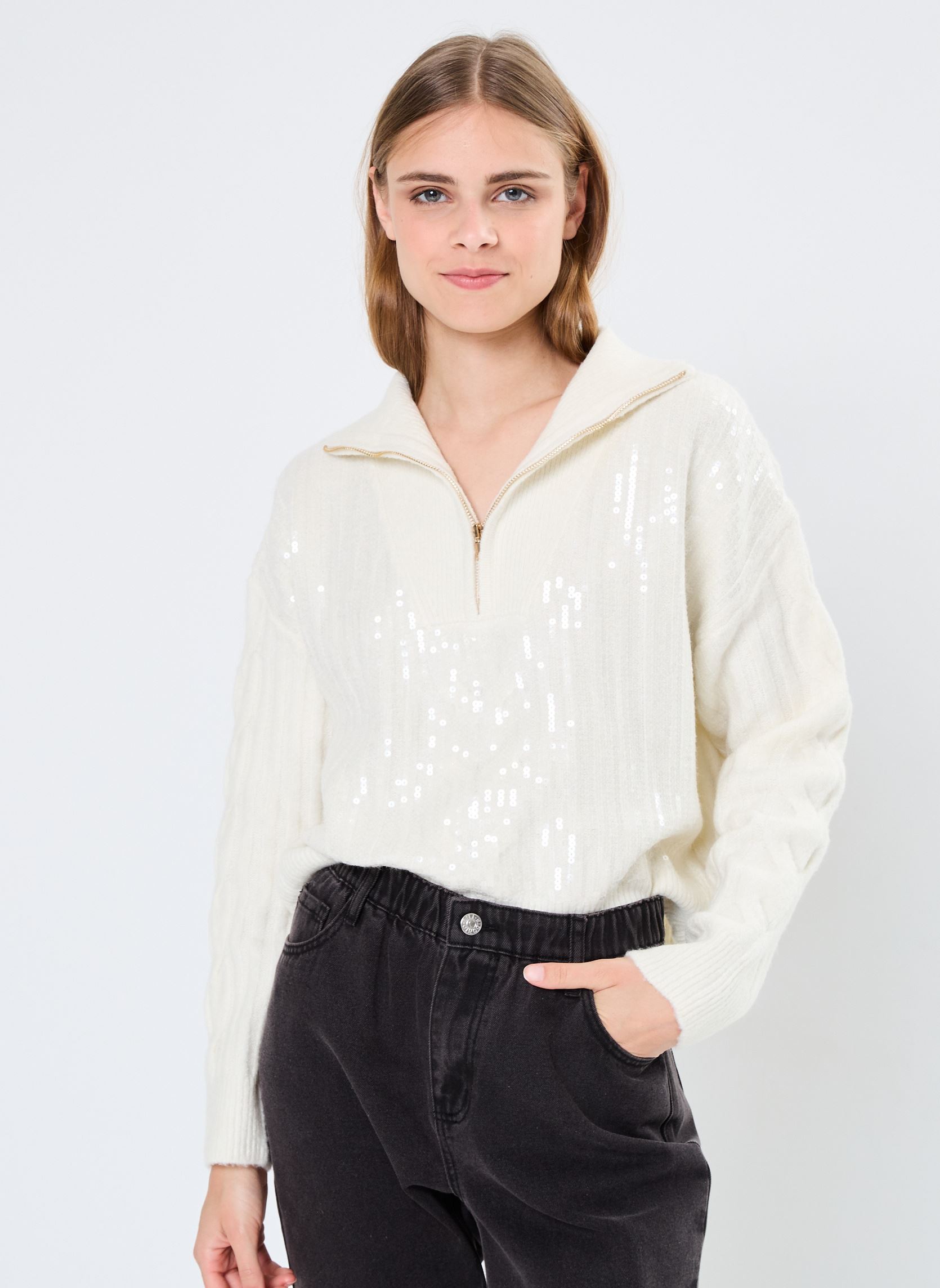 Pulls Young Ladies Knitted Sweater ML09CH femme blanc Lili Sidonio Pulls Young Ladies Knitted Sweater ML09CH femme blanc WHITE