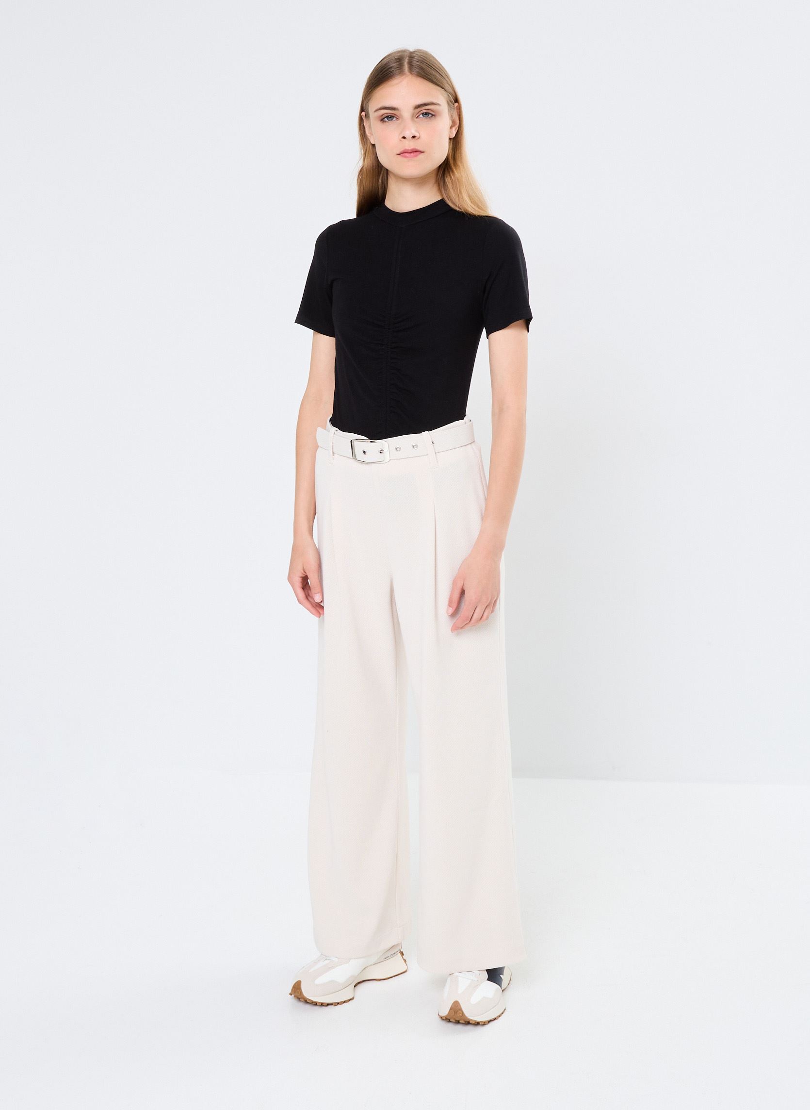 Weite Hosen Young Ladies Knitted Pants damen weiß Lili Sidonio Weite Hosen Young Ladies Knitted Pants damen weiß OFFWHITE