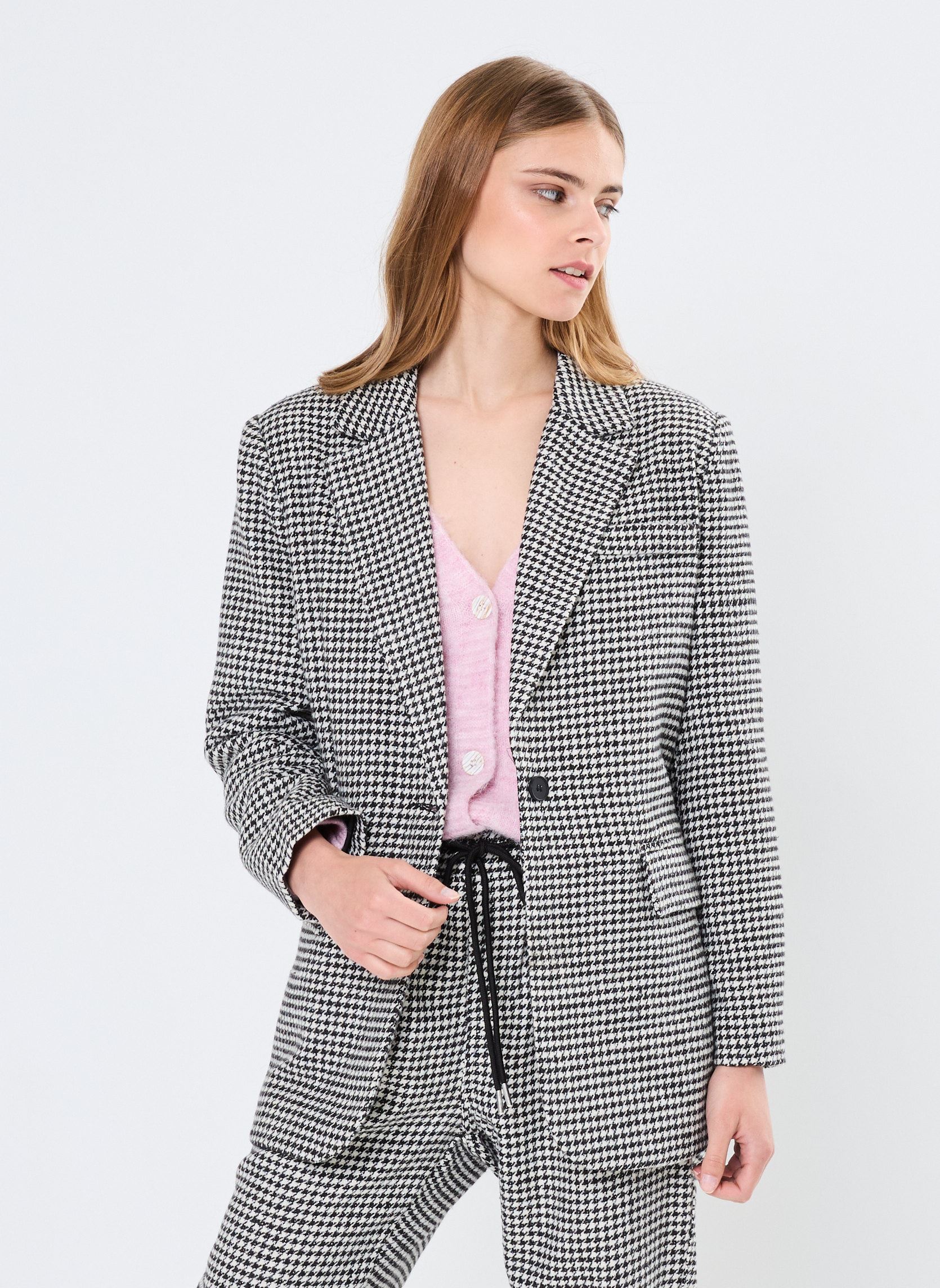 Blazer Young Ladies Woven Blazer damen schwarz Lili Sidonio Blazer Young Ladies Woven Blazer damen schwarz BLACK/WHITE