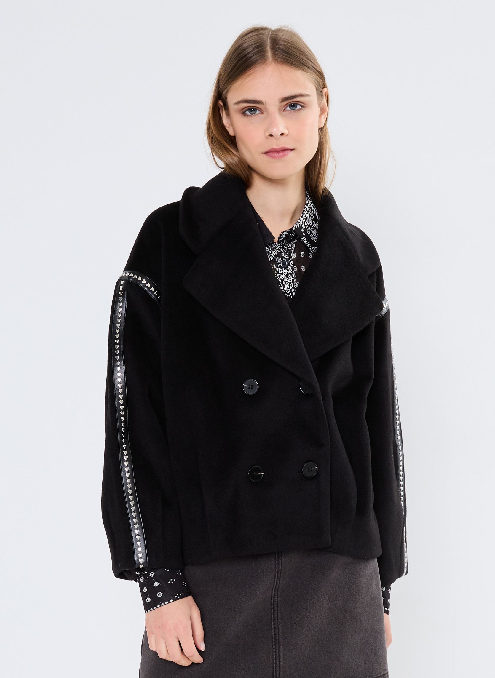 Manteaux Young Ladies Woven Coat PL264CH femme noir Lili Sidonio Manteaux Young Ladies Woven Coat PL264CH femme noir BLACK