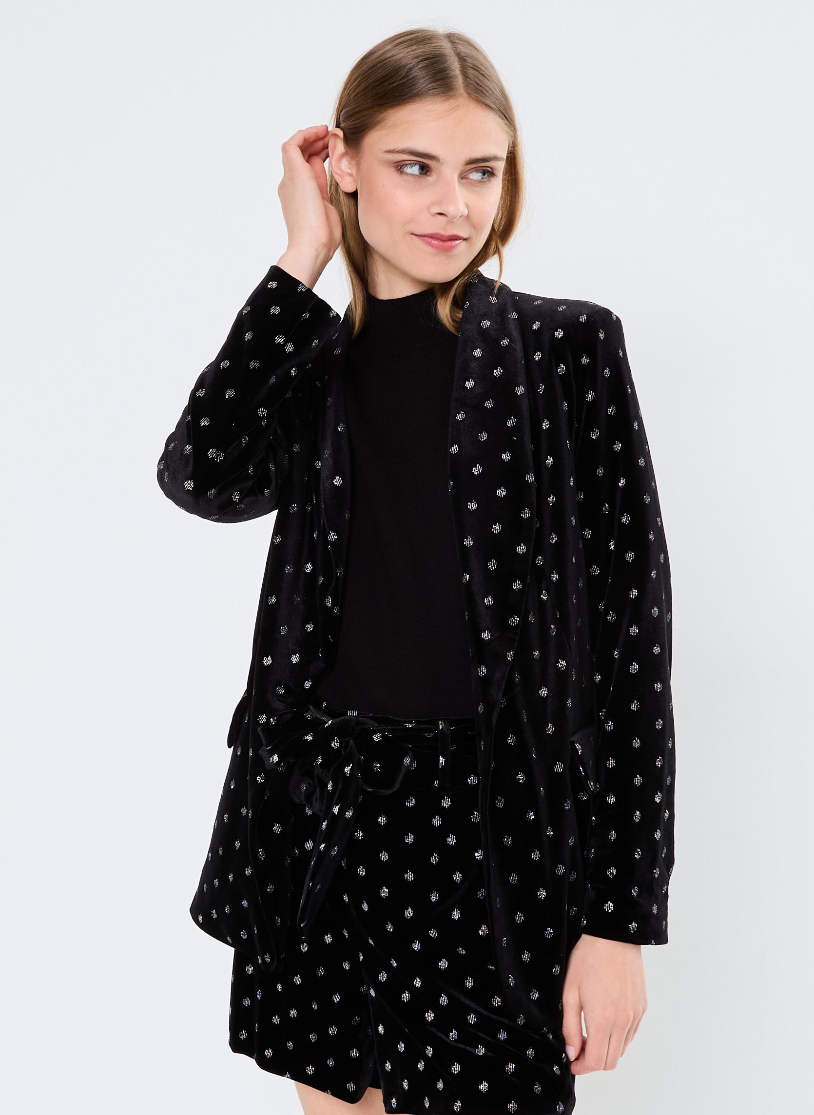 Blazer Young Ladies Knitted Blazer damen schwarz Lili Sidonio Blazer Young Ladies Knitted Blazer damen schwarz BLACK