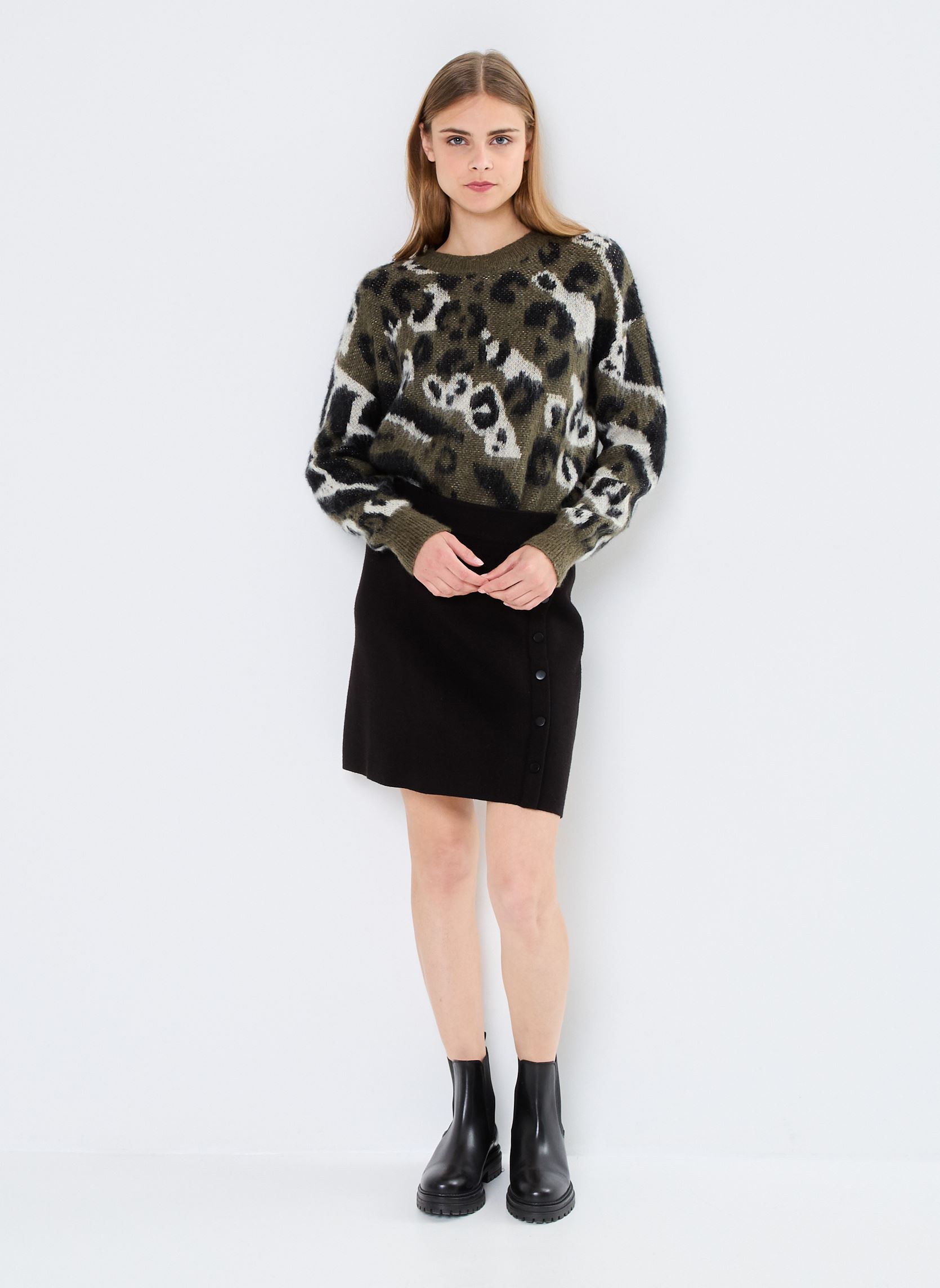 Jupes courtes Young Ladies Knitted Skirt femme noir Lili Sidonio Jupes courtes Young Ladies Knitted Skirt femme noir BLACK