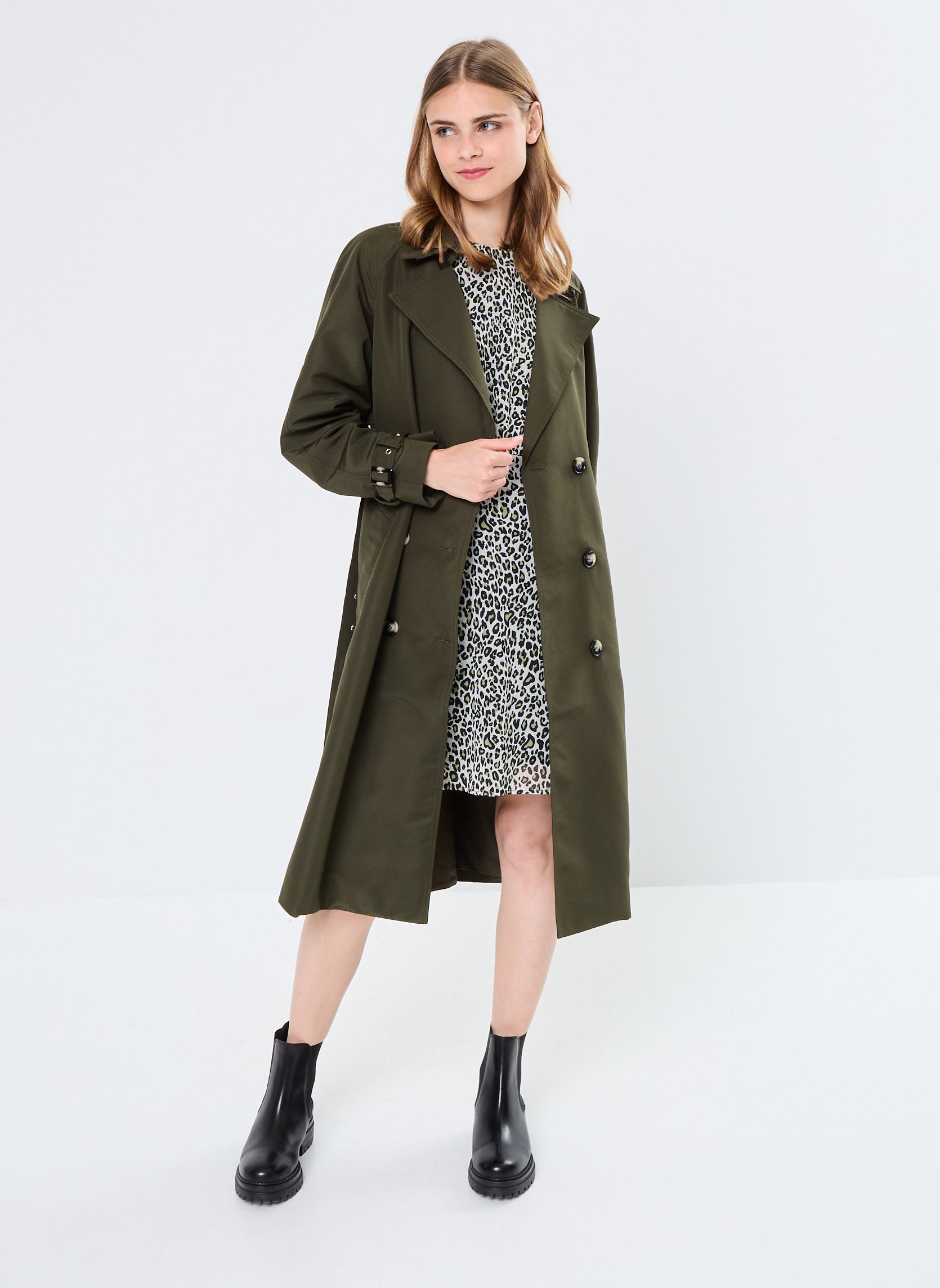 Trench-coats Young Ladies Woven Trench femme vert Lili Sidonio Trench-coats Young Ladies Woven Trench femme vert KHAKI
