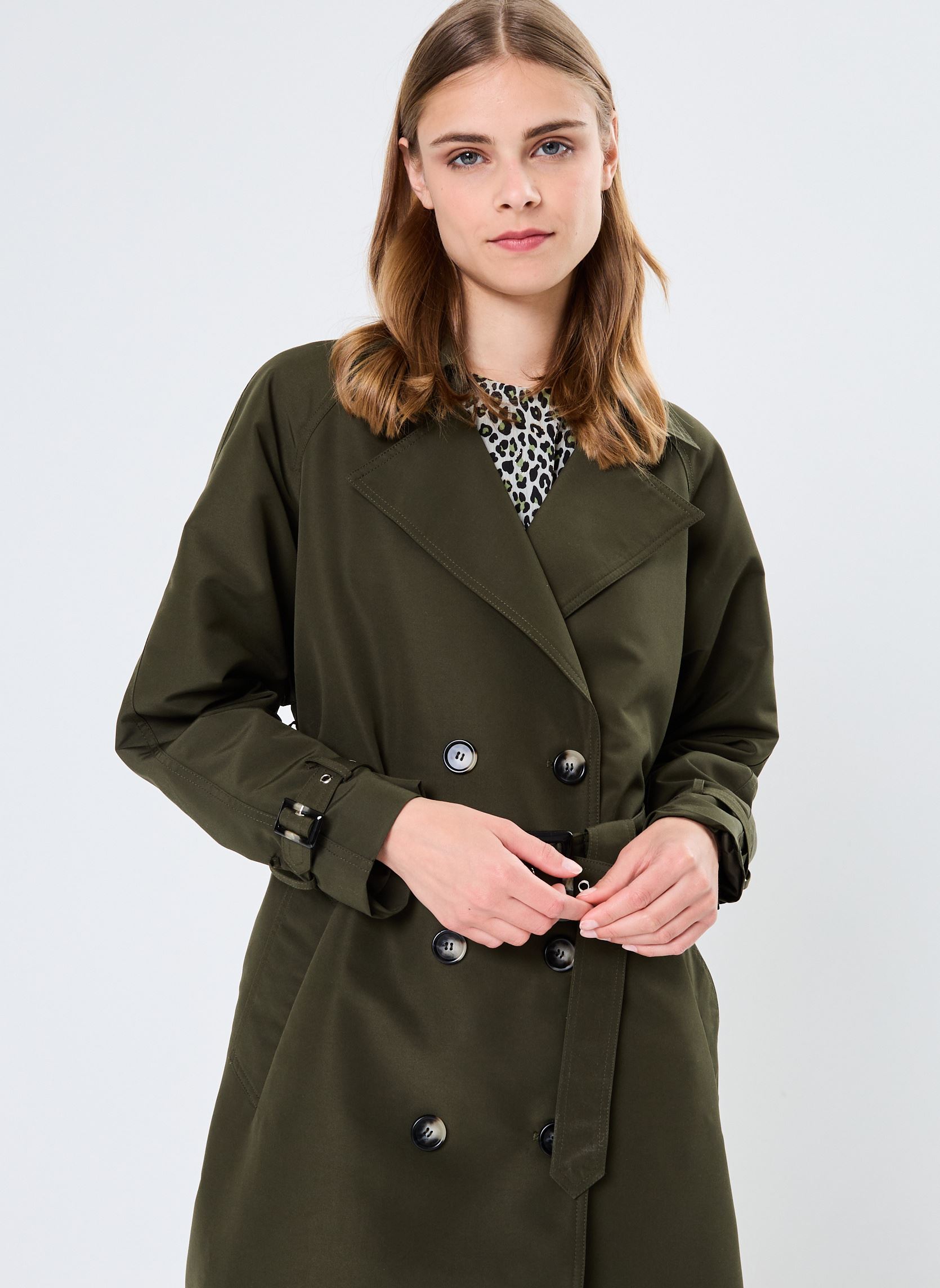 Trench-coats Young Ladies Woven Trench femme vert Lili Sidonio Trench-coats Young Ladies Woven Trench femme vert KHAKI