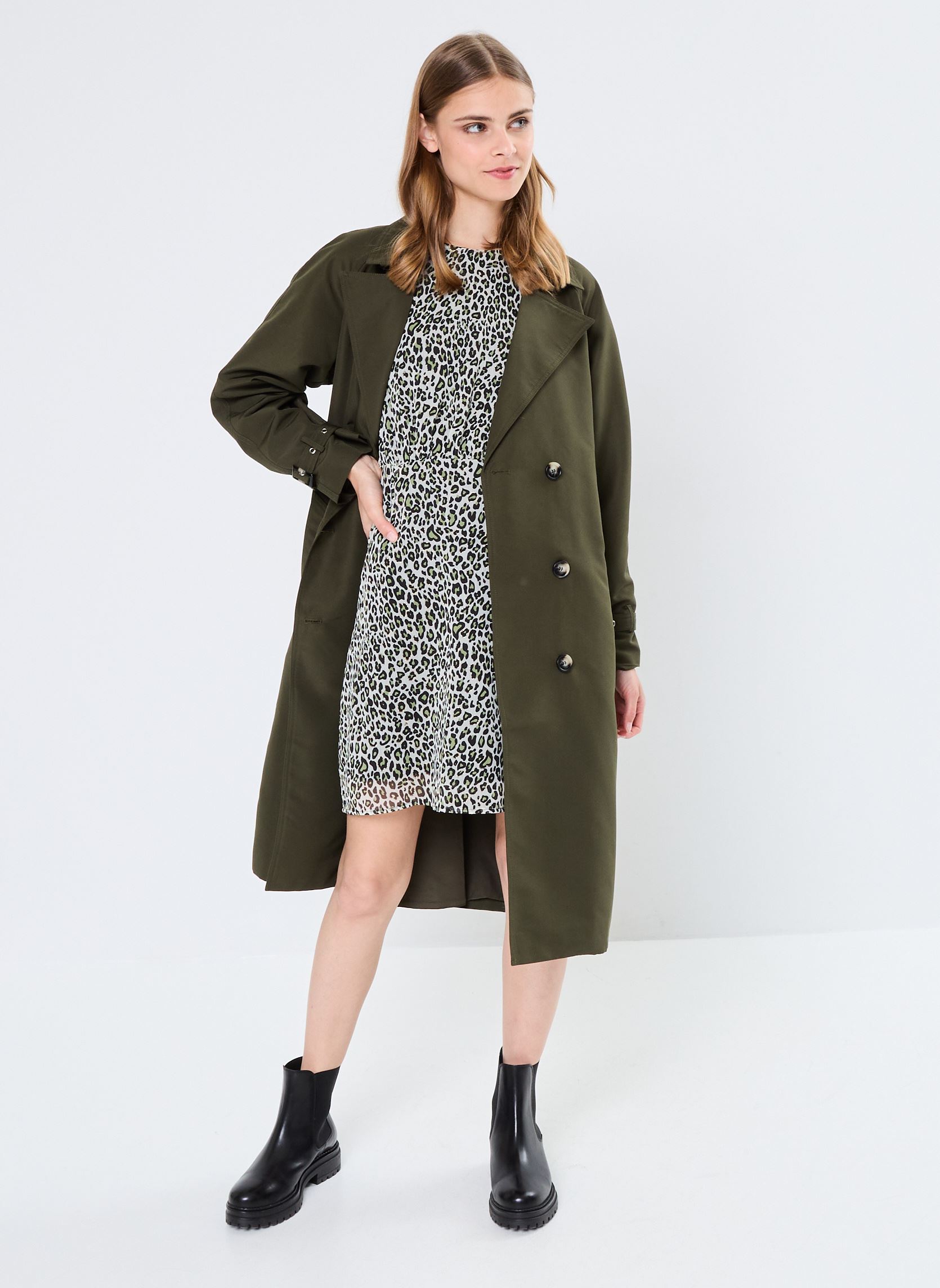 Trench-coats Young Ladies Woven Trench femme vert Lili Sidonio Trench-coats Young Ladies Woven Trench femme vert KHAKI