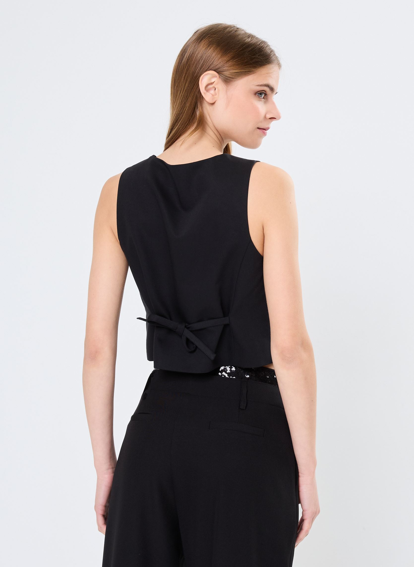 Gilets Young Ladies Woven Sleeveless Jacket TLS femme noir Lili Sidonio Gilets Young Ladies Woven Sleeveless Jacket TLS femme noir BLACK