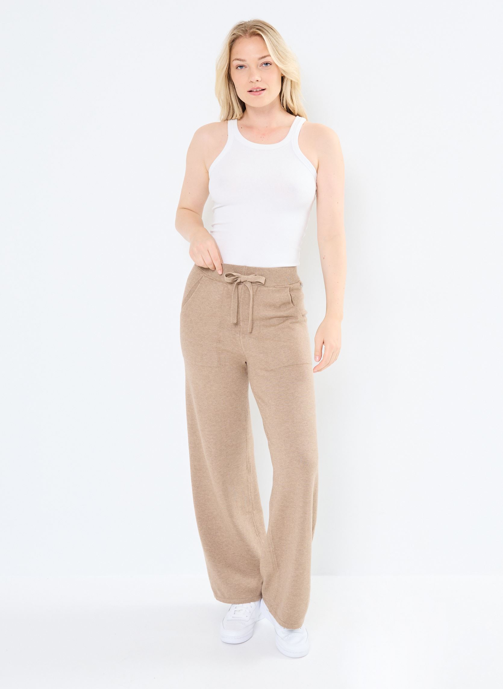 Bas de jogging Pantalon maille femme marron Replay Bas de jogging Pantalon maille femme marron CAMEL