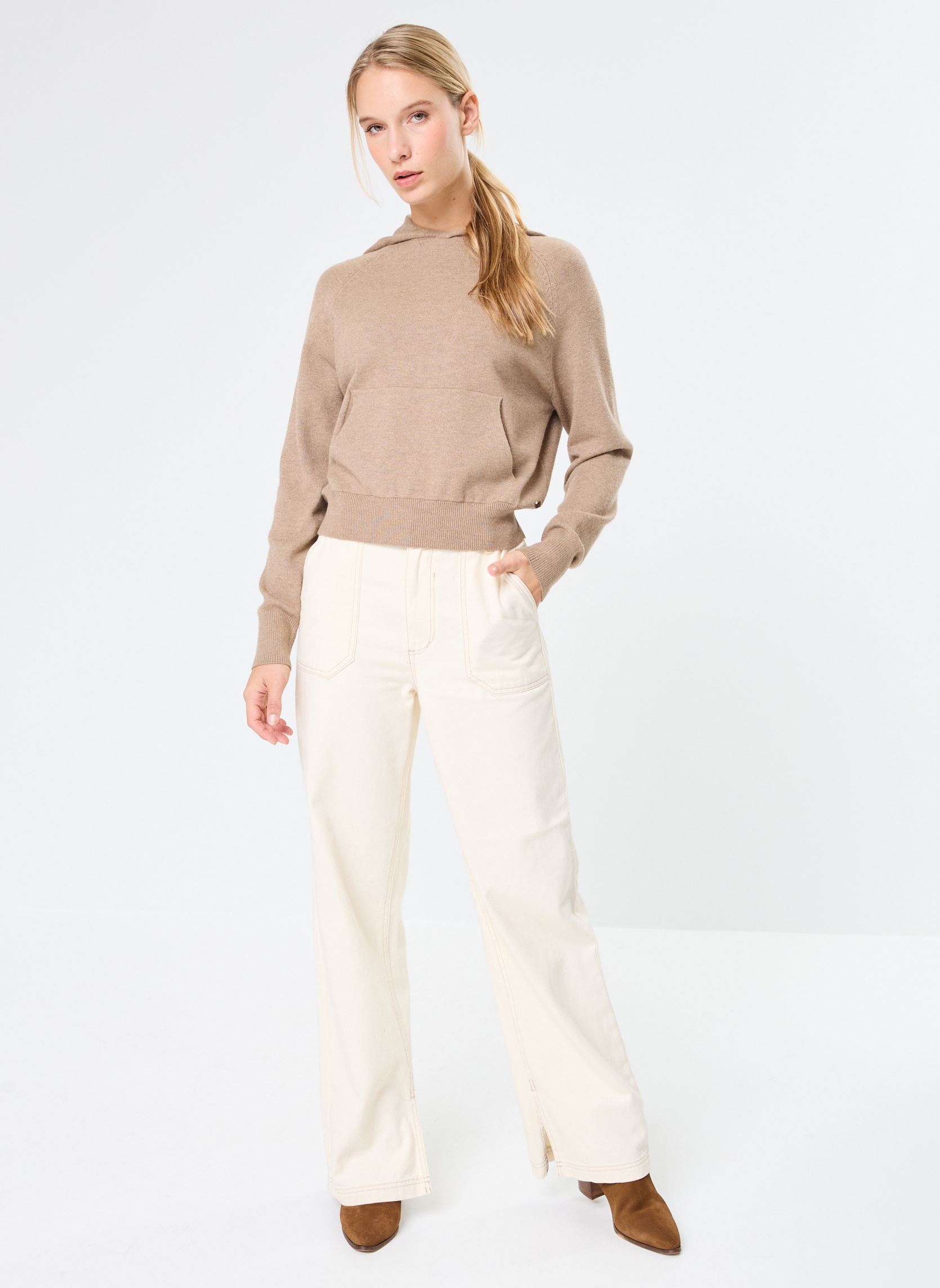 Sweats à capuche Maille Capuche femme marron Replay Sweats à capuche Maille Capuche femme marron CAMEL