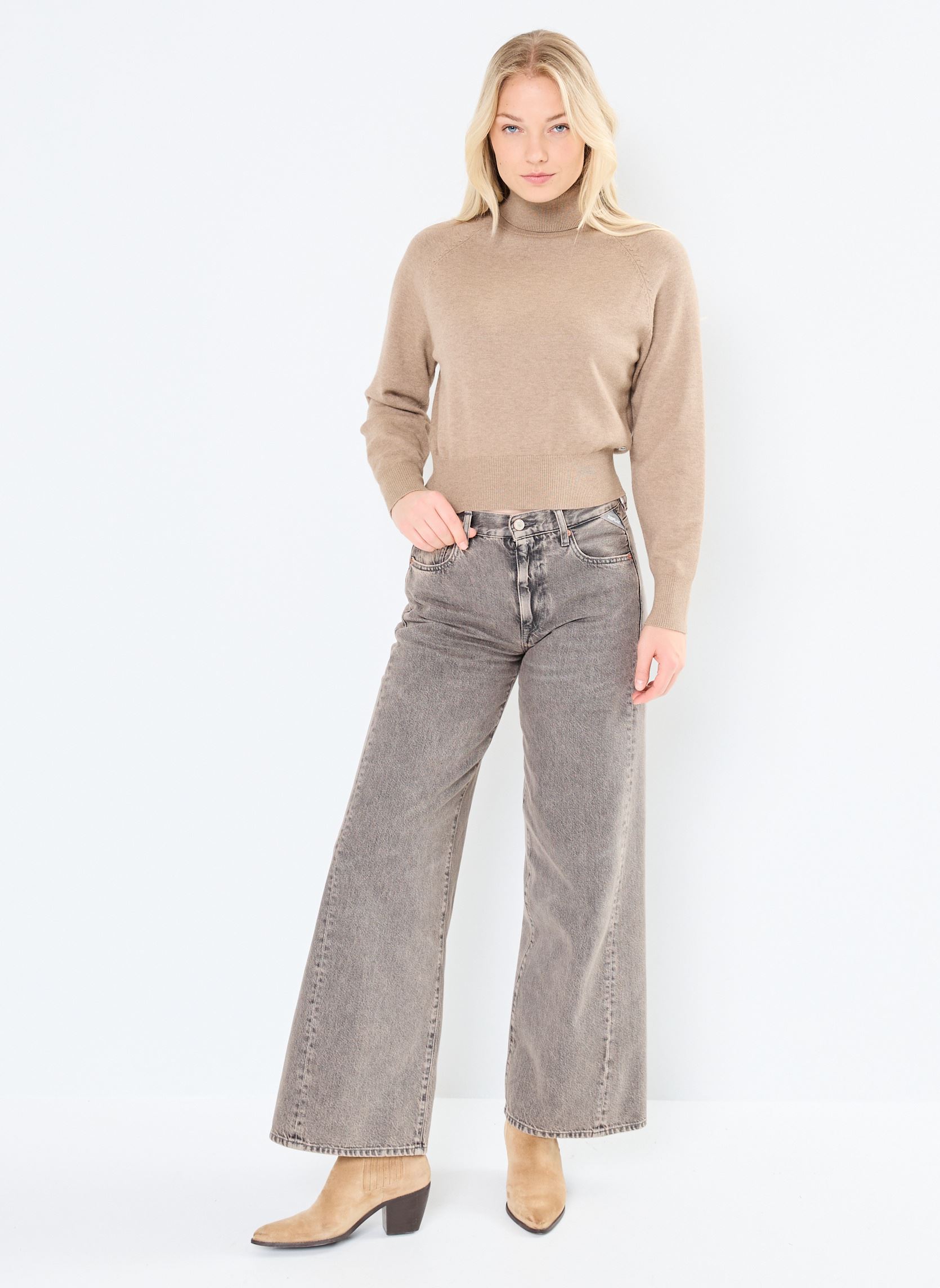 Pulls Maile col roulé femme marron Replay Pulls Maile col roulé femme marron CAMEL