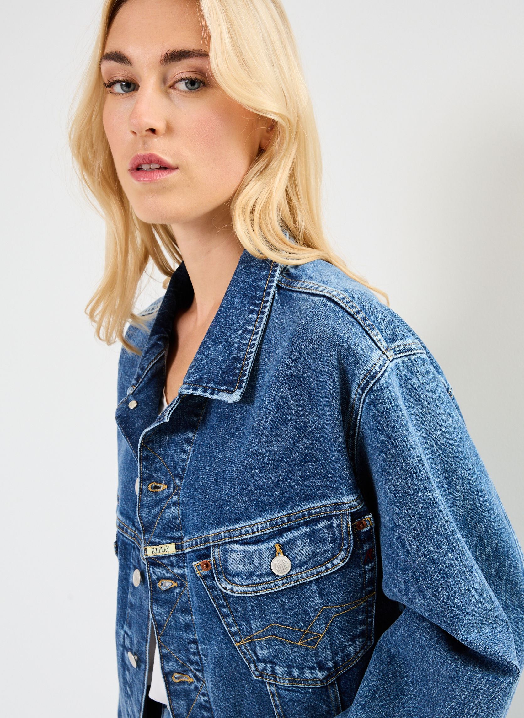 Jeansjacken Veste Jean blau Replay Jeansjacken Veste Jean blau MEDIUM BLUE