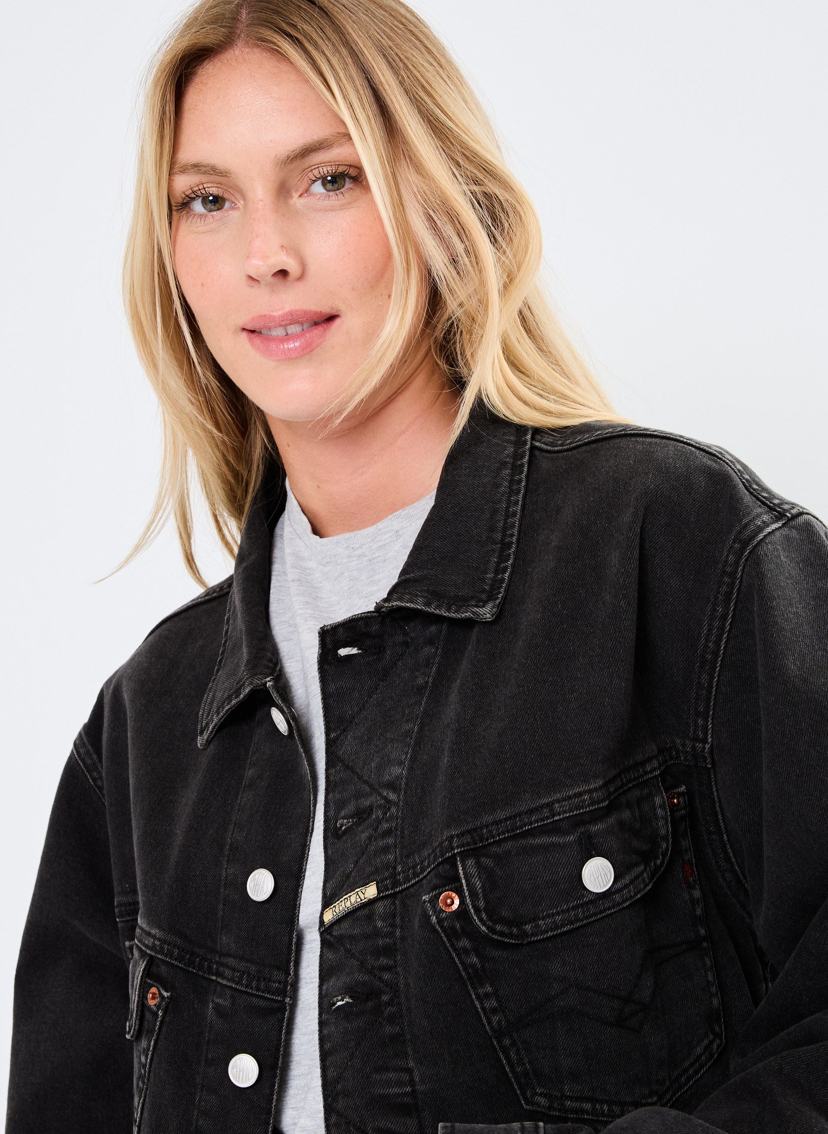 Vestes en jean Veste Jean homme noir Replay Vestes en jean Veste Jean homme noir BLACK DELAVÈ