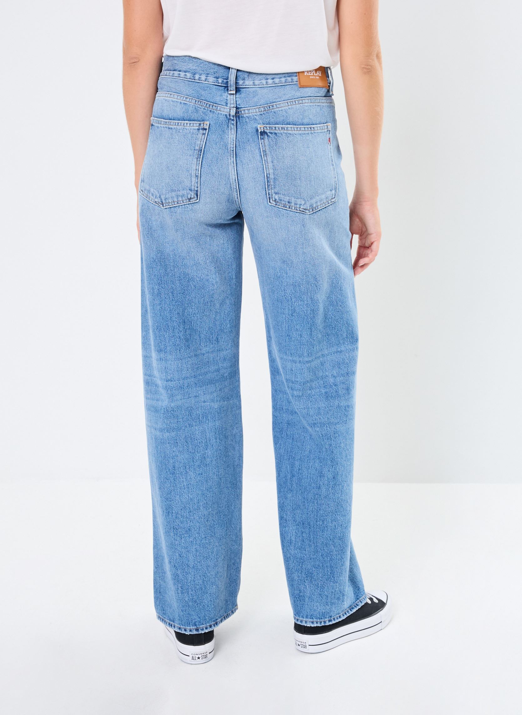 Wijde jeans / Flared Jeans Amelye Jean Large dames blauw Replay Wijde jeans / Flared Jeans Amelye Jean Large dames blauw MEDIUM BLUE