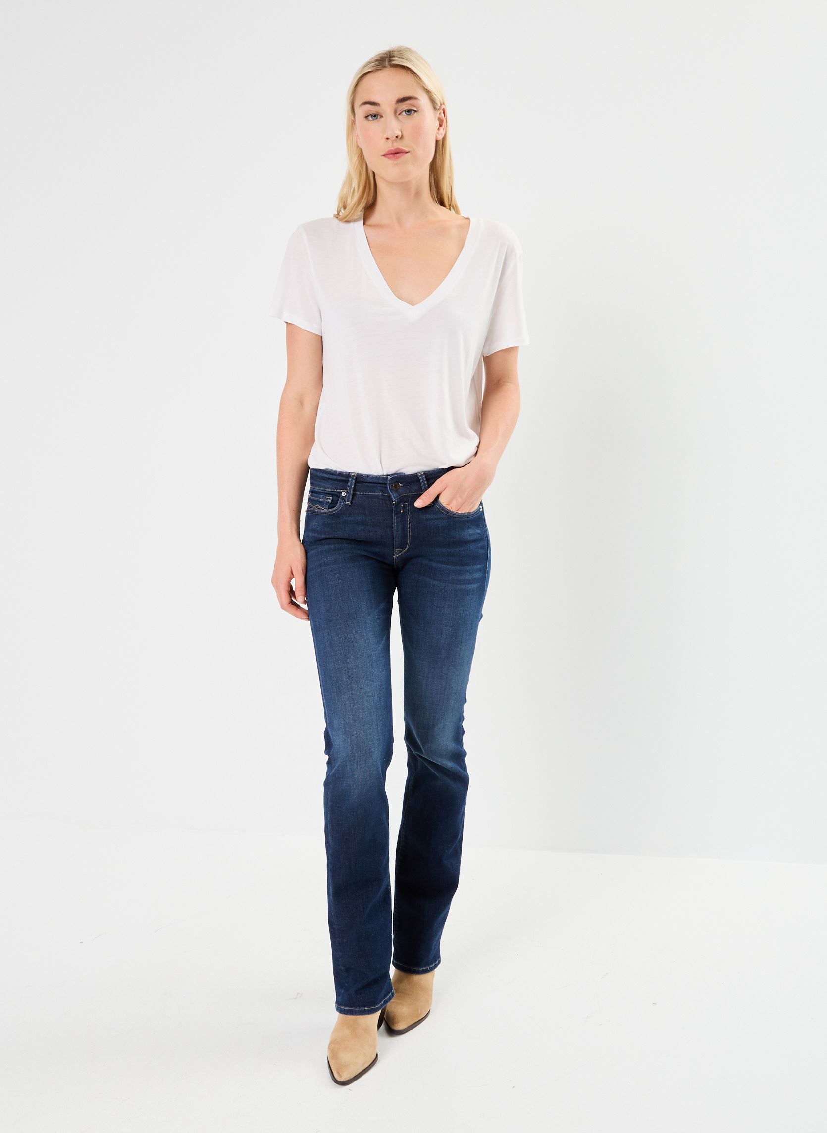 Weite Jeans New Luz Bootcut damen blau Replay Weite Jeans New Luz Bootcut damen blau BLEU