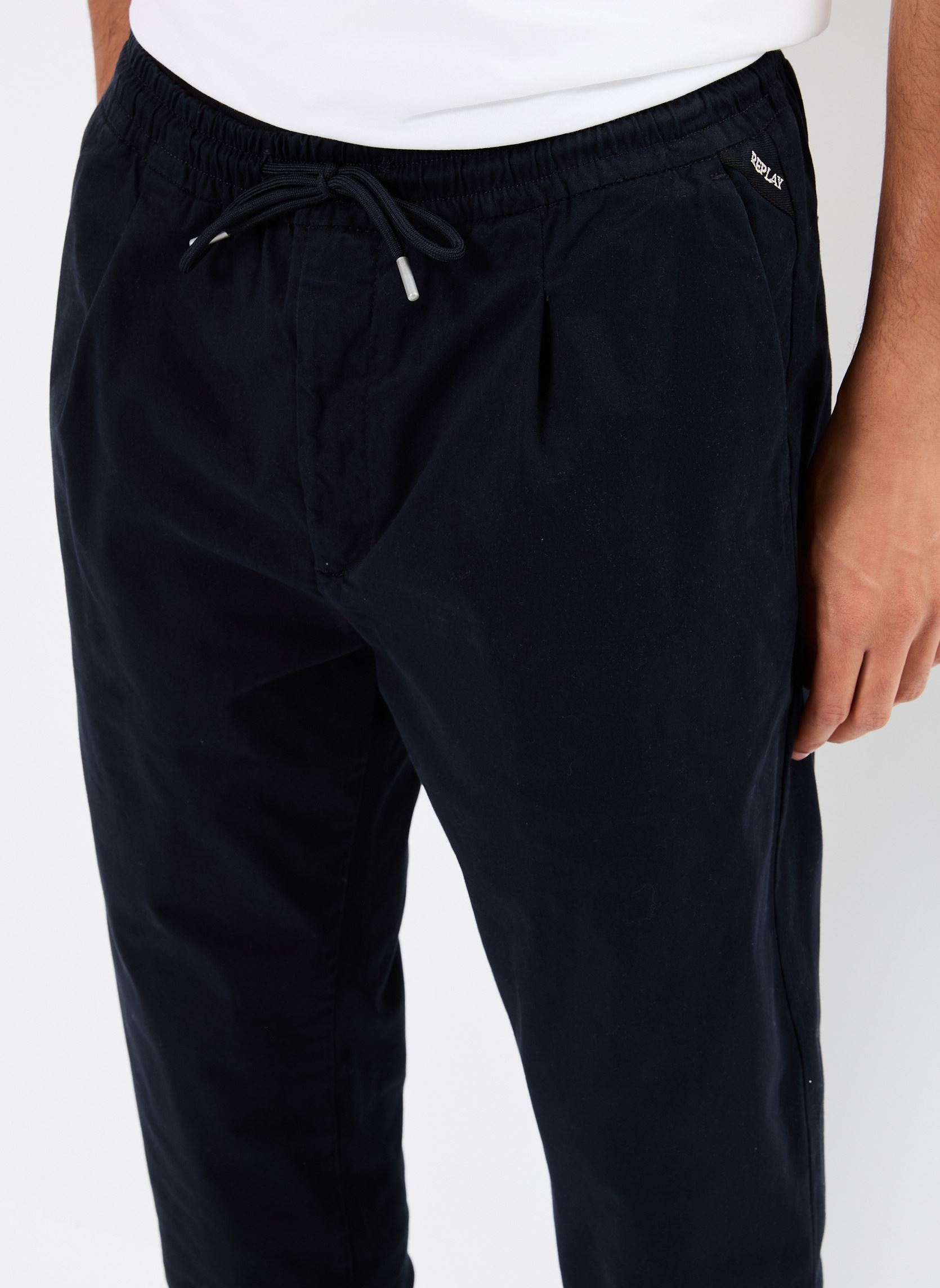 Pantalons chino Chino Taille elastic homme bleu Replay Pantalons chino Chino Taille elastic homme bleu DARK NAVY