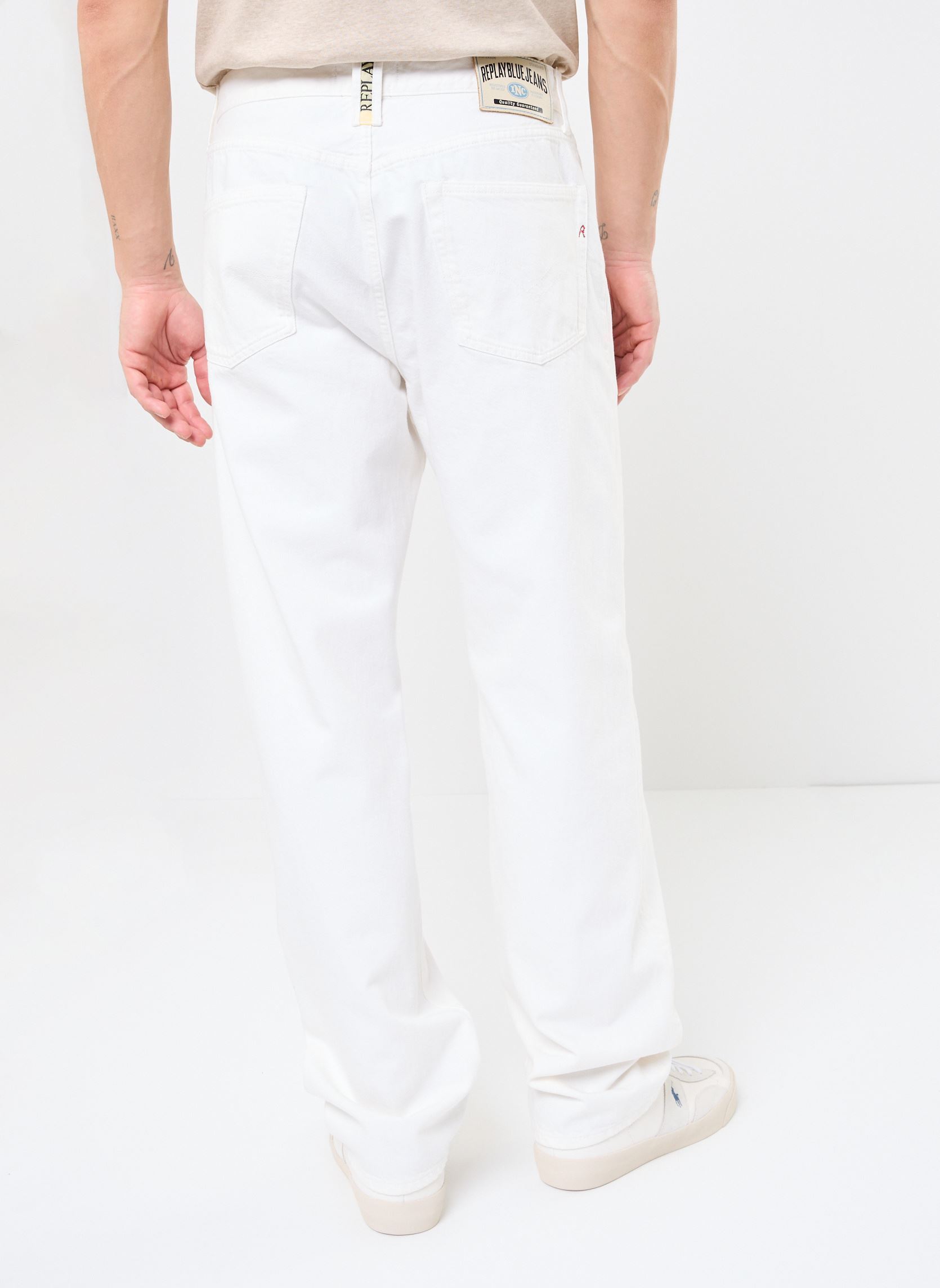 Rechte jeans / Straight Leg Jeans Jean heren wit Replay Rechte jeans / Straight Leg Jeans Jean heren wit NATURAL WHITE