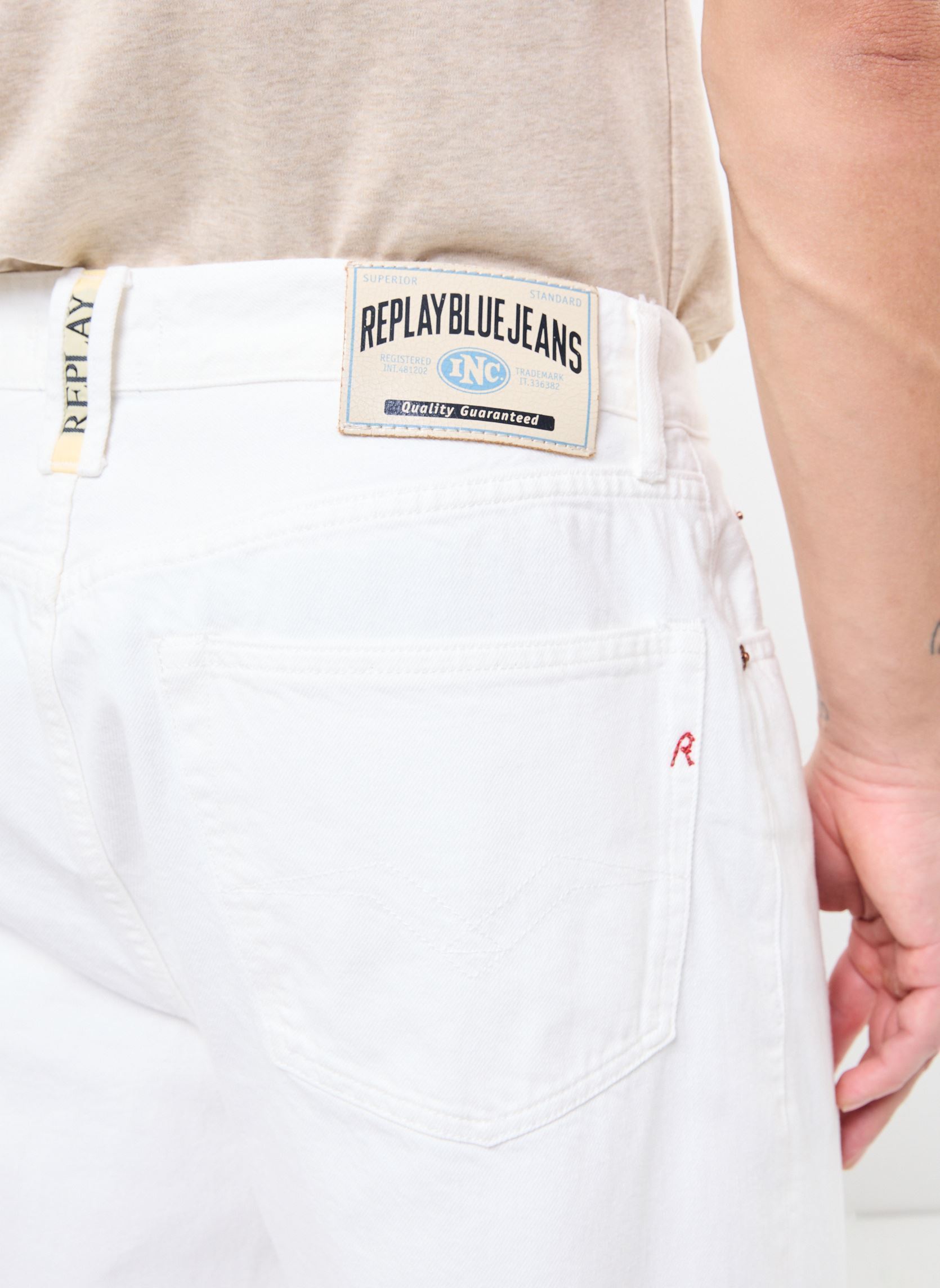 Rechte jeans / Straight Leg Jeans Jean heren wit Replay Rechte jeans / Straight Leg Jeans Jean heren wit NATURAL WHITE