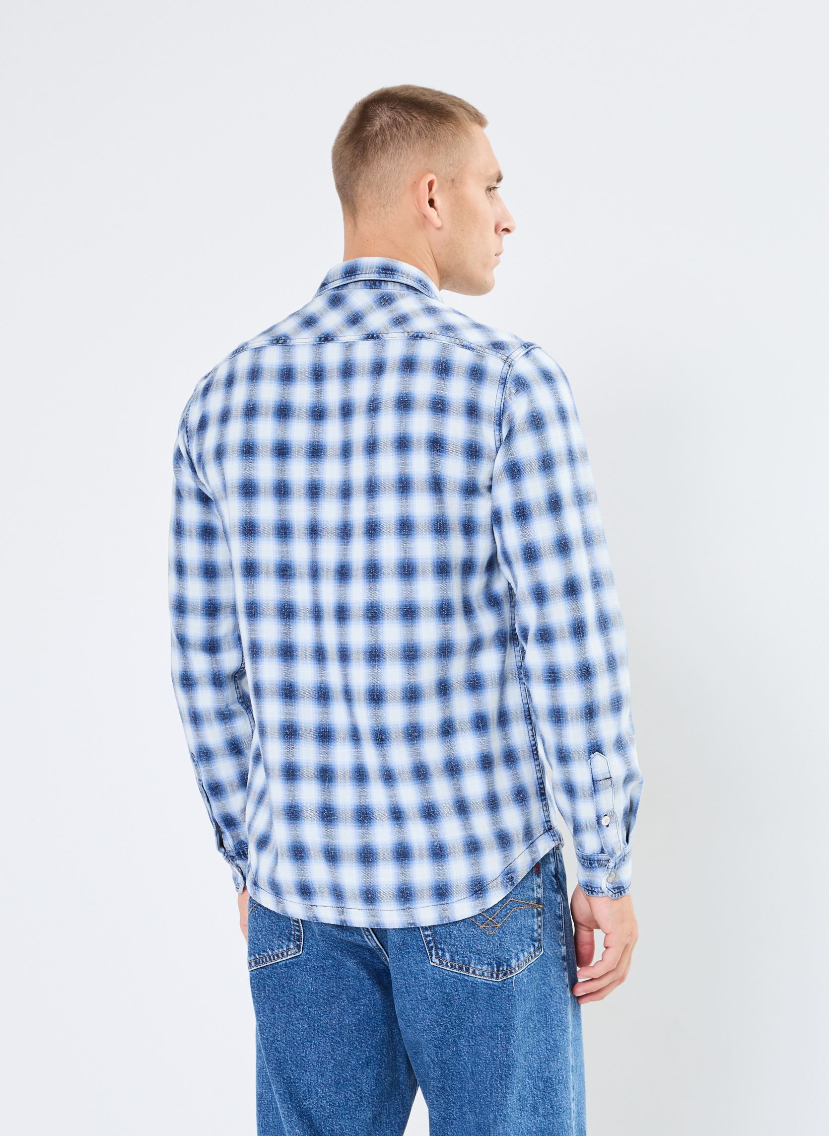 Hemden Chemise a carreaux herren mehrfarbig Replay Hemden Chemise a carreaux herren mehrfarbig IINDIGO/NATURAL WHITE/BLUE