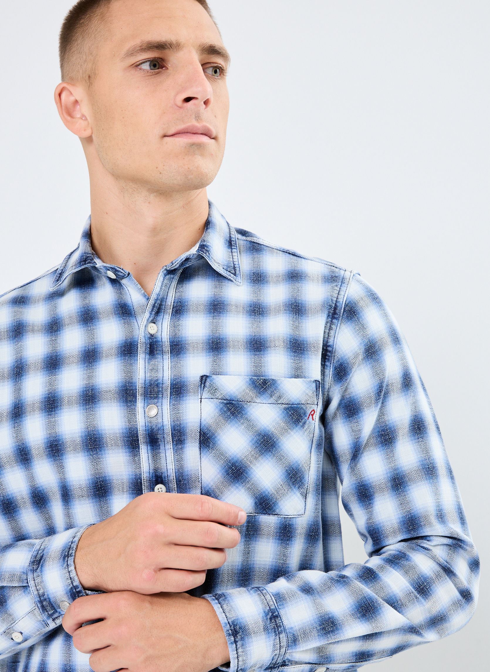Hemden Chemise a carreaux herren mehrfarbig Replay Hemden Chemise a carreaux herren mehrfarbig IINDIGO/NATURAL WHITE/BLUE