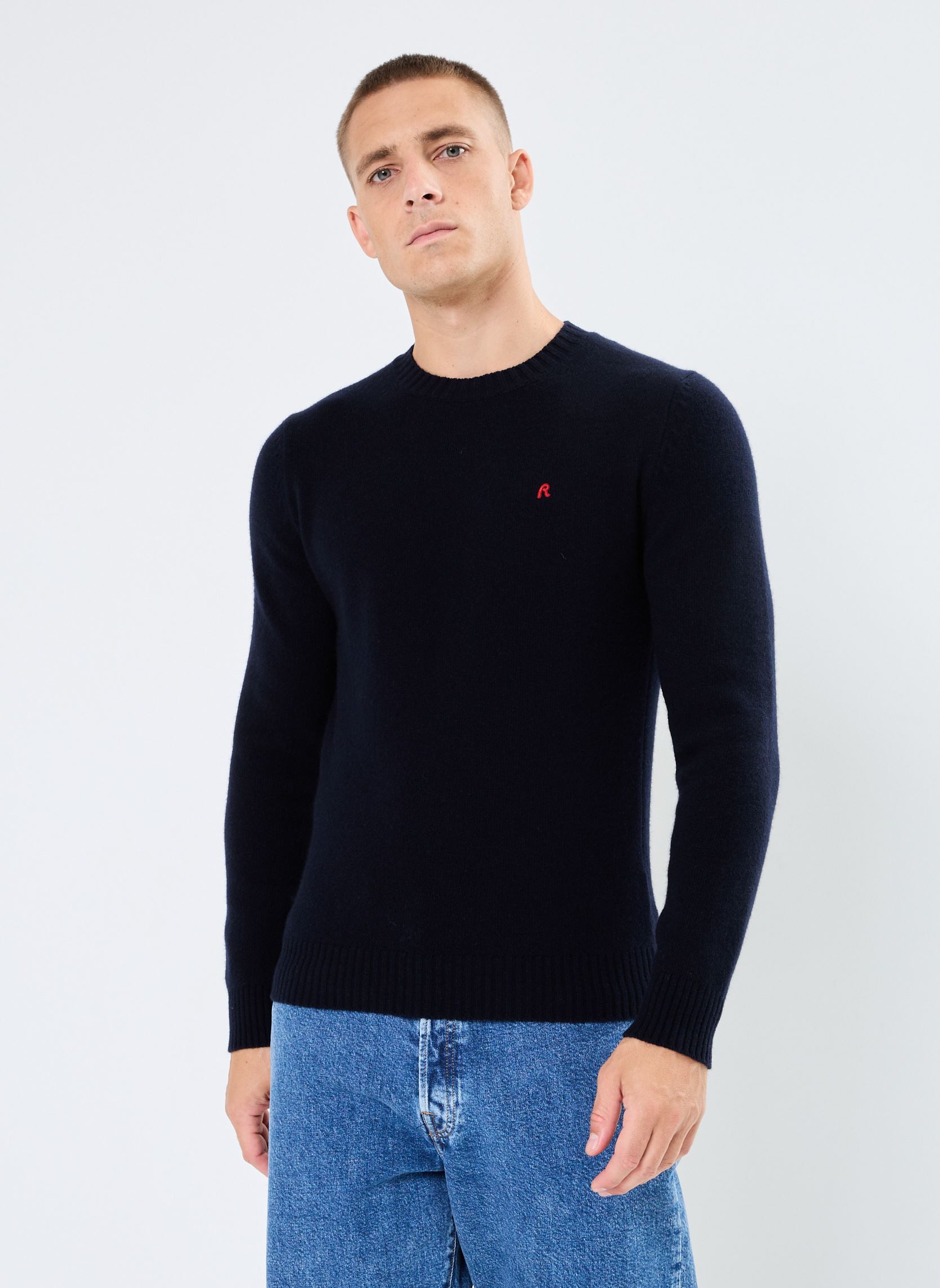 Pulls Maille homme bleu Replay Pulls Maille homme bleu NIGHT BLUE