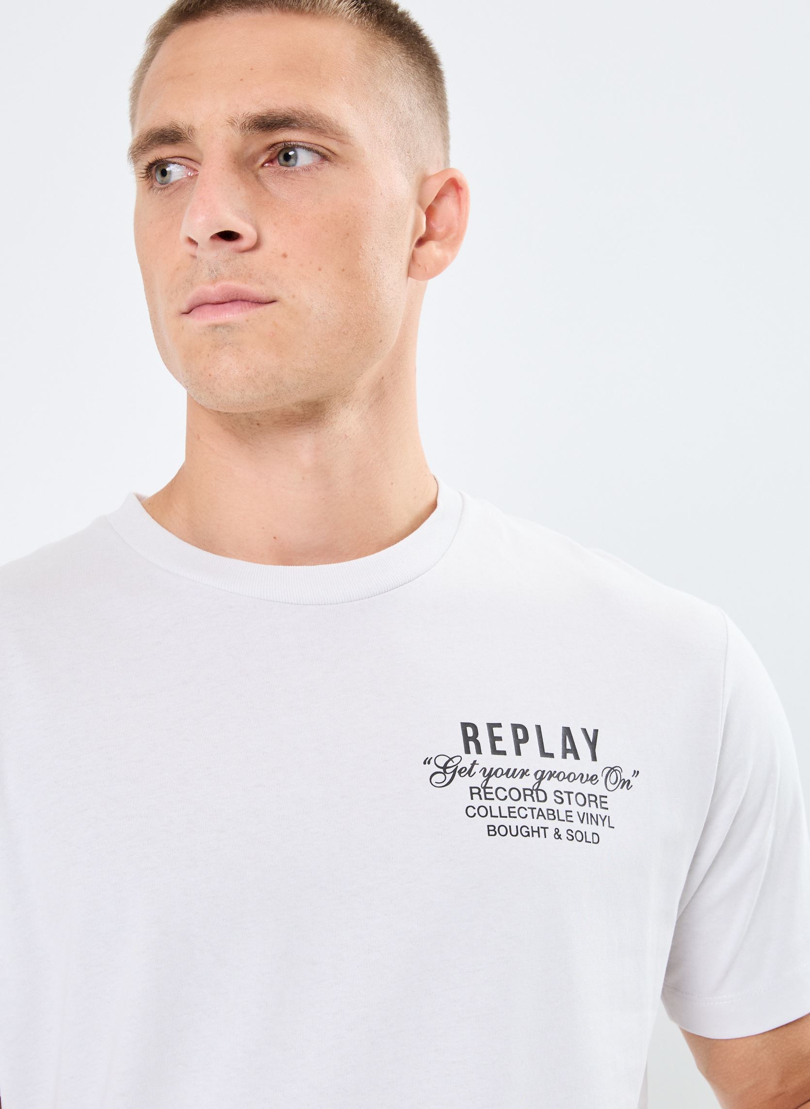 Tee-shirts manches courtes T-shirt Gros logo homme blanc Replay Tee-shirts manches courtes T-shirt Gros logo homme blanc ARTIC GREY