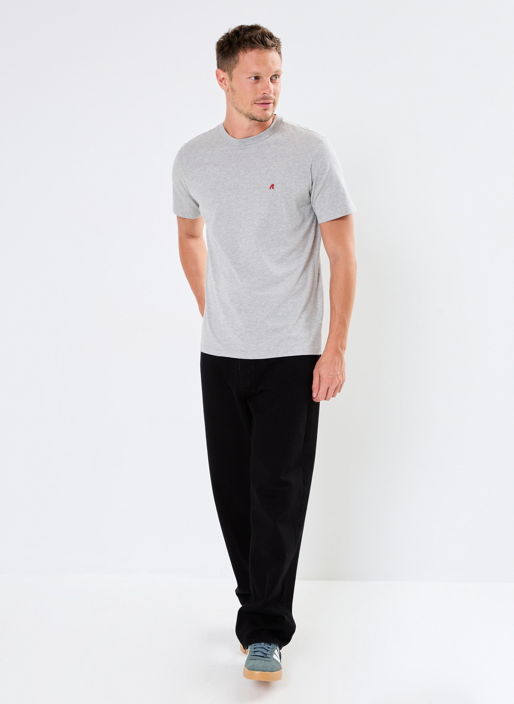 Kurzarm-T-Shirts T-shirt herren grau Replay Kurzarm-T-Shirts T-shirt herren grau LIGHT GREY MELANGE