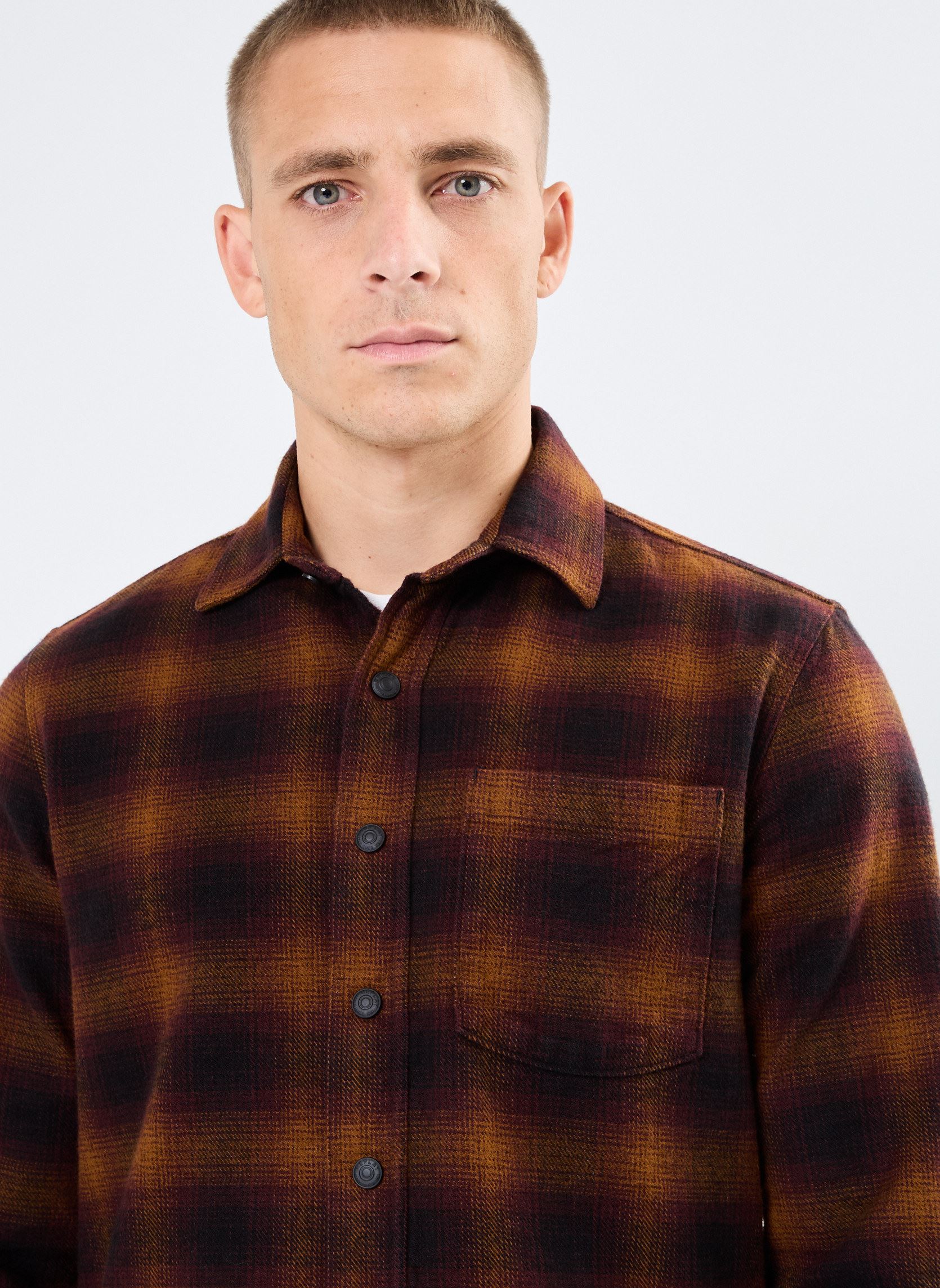 Camisas Chemise Carreau Flannel hombre negro Replay Camisas Chemise Carreau Flannel hombre negro BLACK/TOBACCO/BURGUNDY