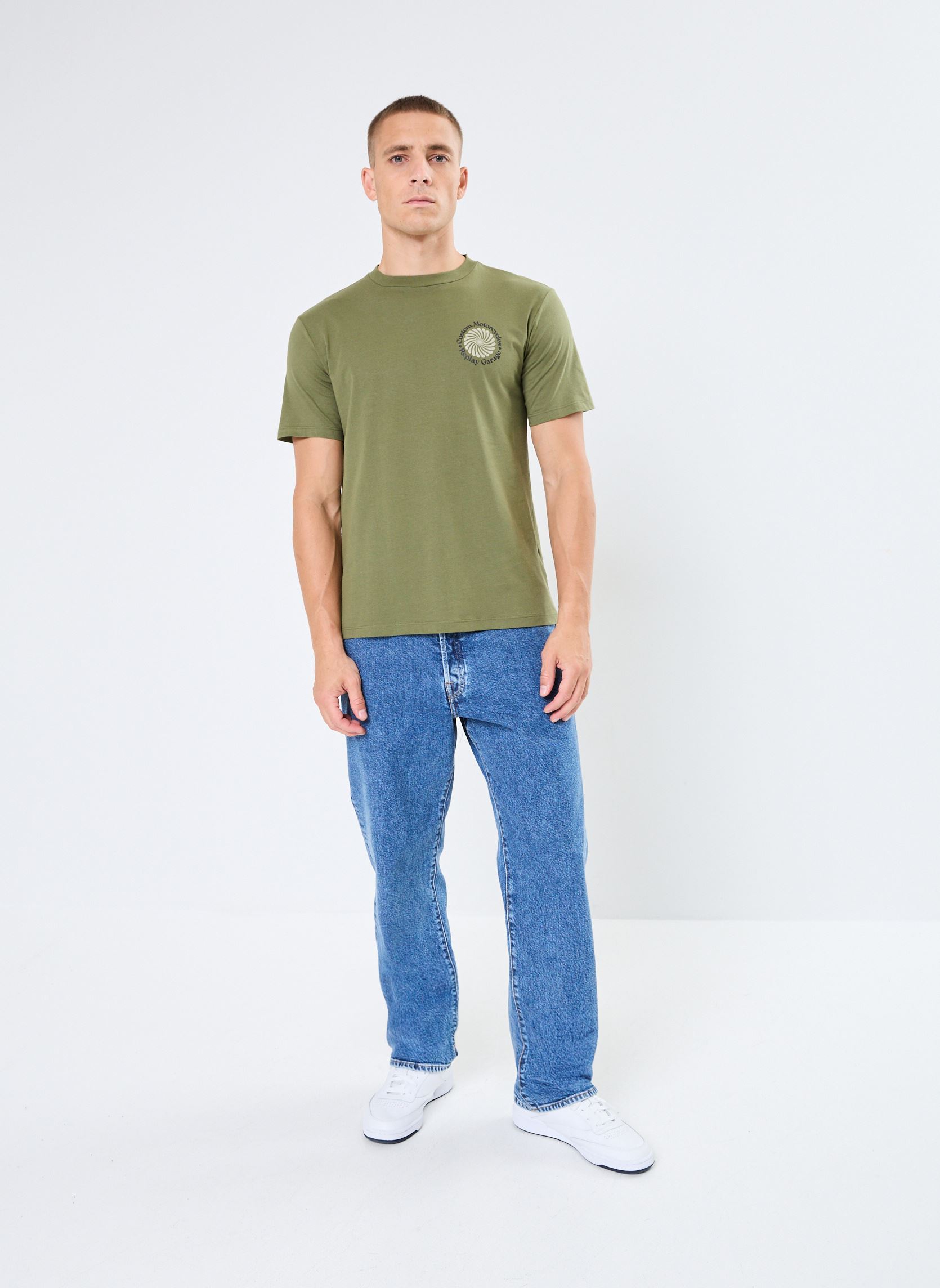 Tee-shirts manches courtes T-shirt Imprime homme vert Replay Tee-shirts manches courtes T-shirt Imprime homme vert ARMY