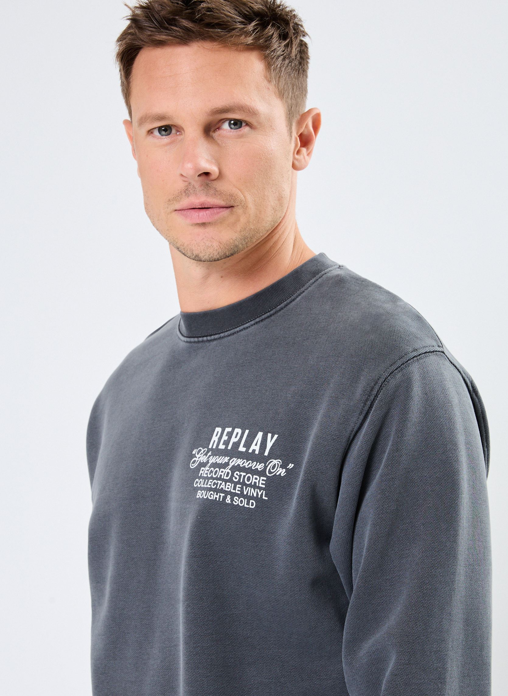 Sweats Sweat Gros logo homme gris Replay Sweats Sweat Gros logo homme gris BLACKBOARD