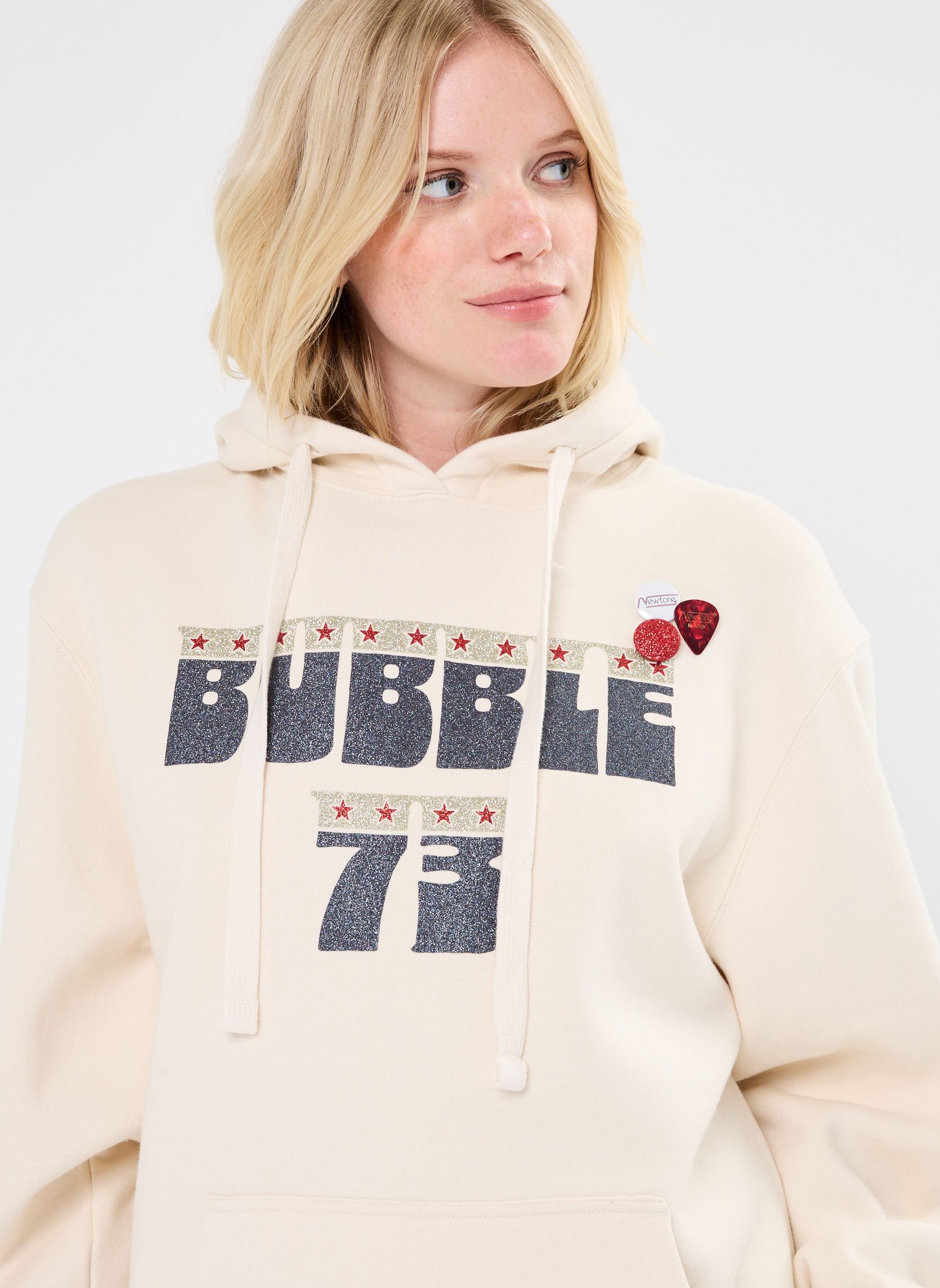Kapuzenpullover SWEATSHIRT JAGGER BUBBLE news damen weiß Newtone Kapuzenpullover SWEATSHIRT JAGGER BUBBLE news damen weiß NATURAL-