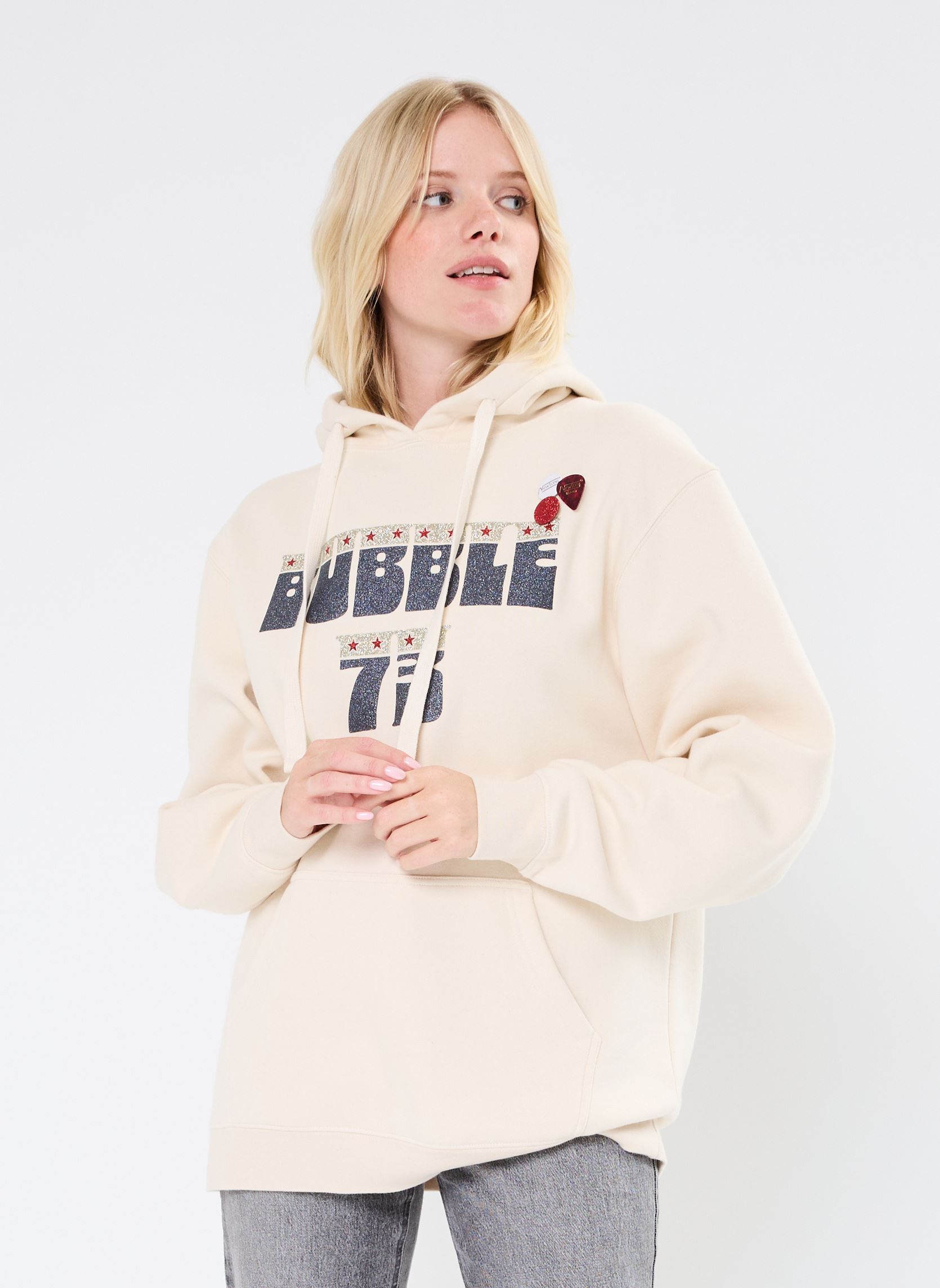 Kapuzenpullover SWEATSHIRT JAGGER BUBBLE news damen weiß Newtone Kapuzenpullover SWEATSHIRT JAGGER BUBBLE news damen weiß NATURAL-