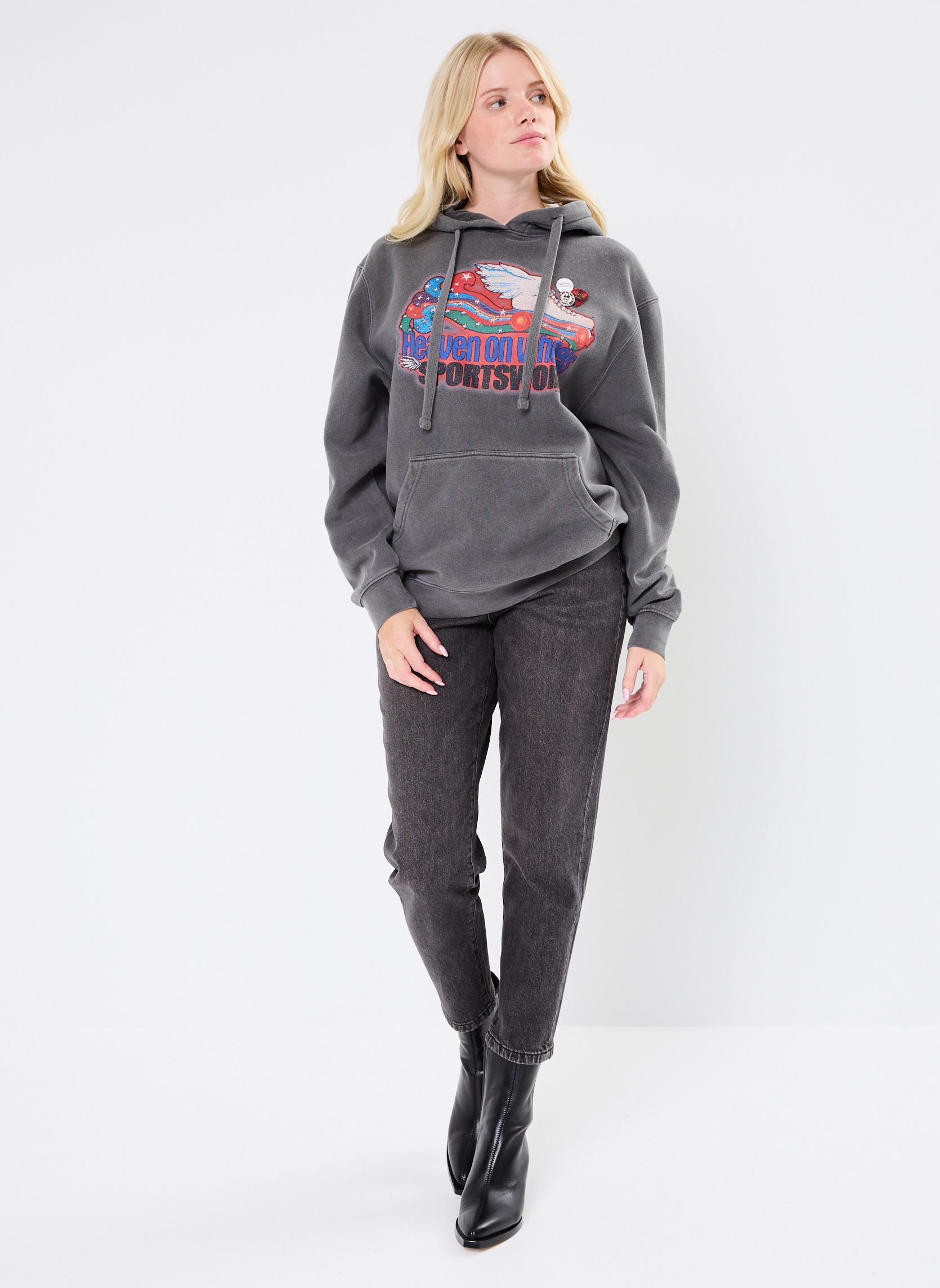 Felpe con cappuccio SWEATSHIRT JAGGER HEAVEN news donna grigio Newtone Felpe con cappuccio SWEATSHIRT JAGGER HEAVEN news donna grigio PEPPER-