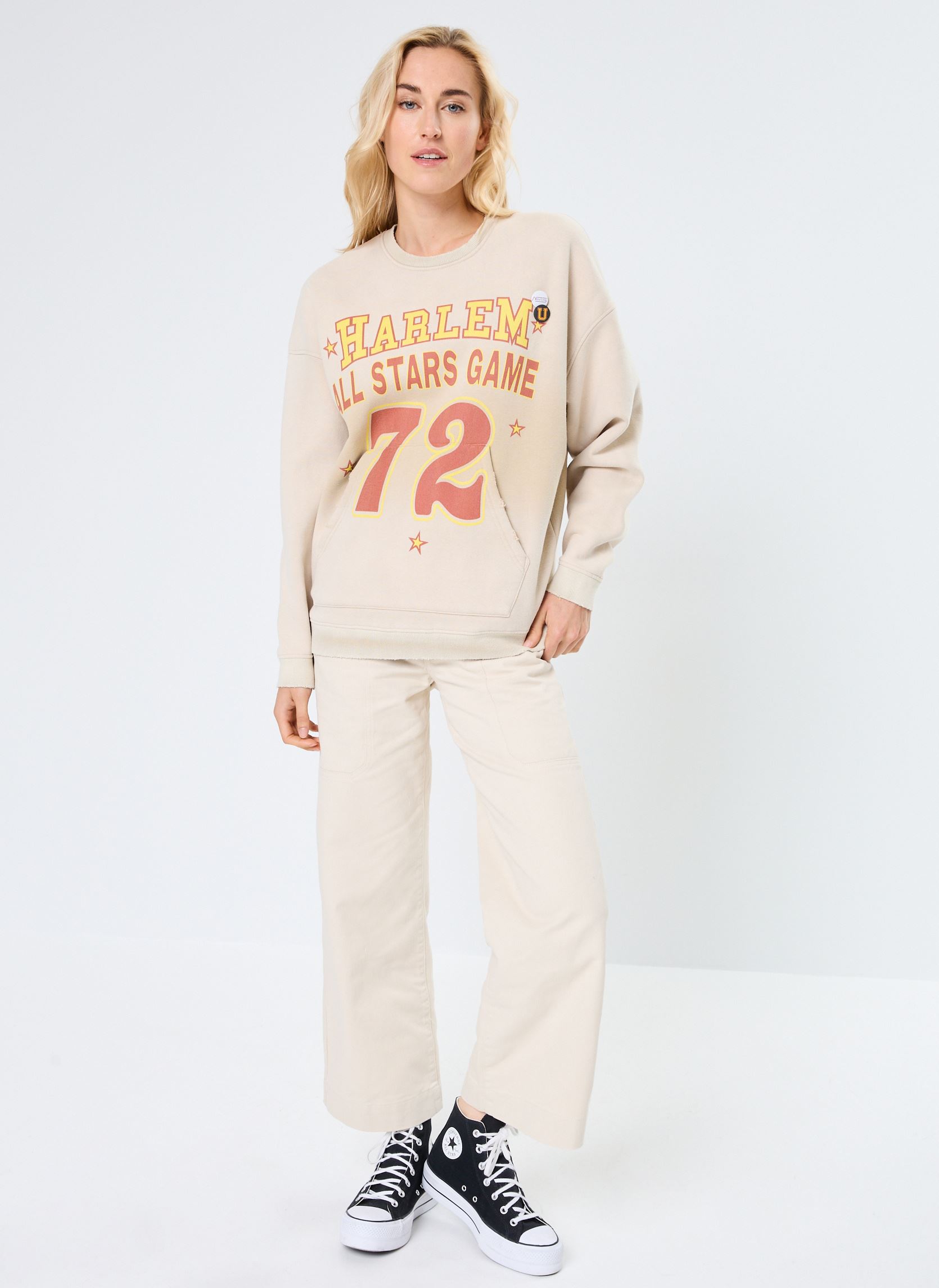 Sweater SWEATSHIRT PIPER HARLEM News dames wit Newtone Sweater SWEATSHIRT PIPER HARLEM News dames wit VINTAGENATURAL-