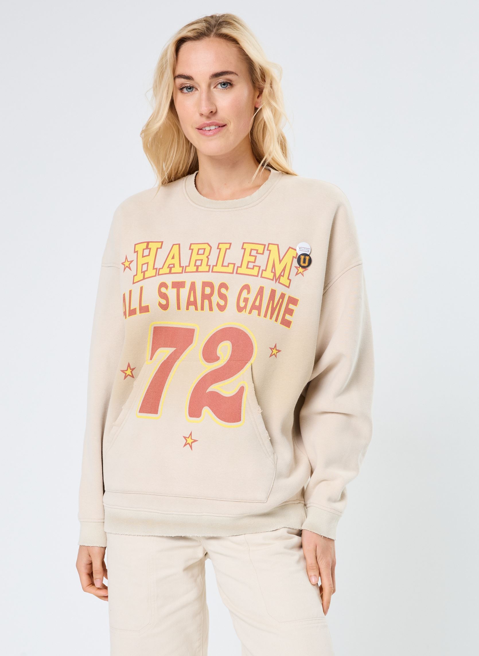 Sweater SWEATSHIRT PIPER HARLEM News dames wit Newtone Sweater SWEATSHIRT PIPER HARLEM News dames wit VINTAGENATURAL-