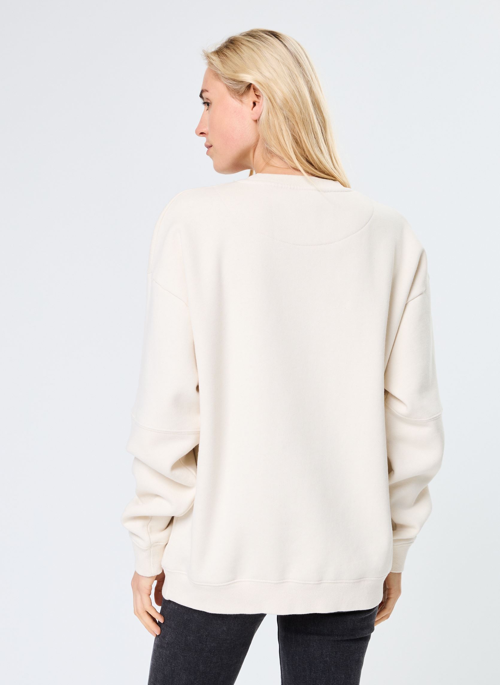Sweater SWEATSHIRT ROLLER CIRCLE news dames wit Newtone Sweater SWEATSHIRT ROLLER CIRCLE news dames wit NATURAL-