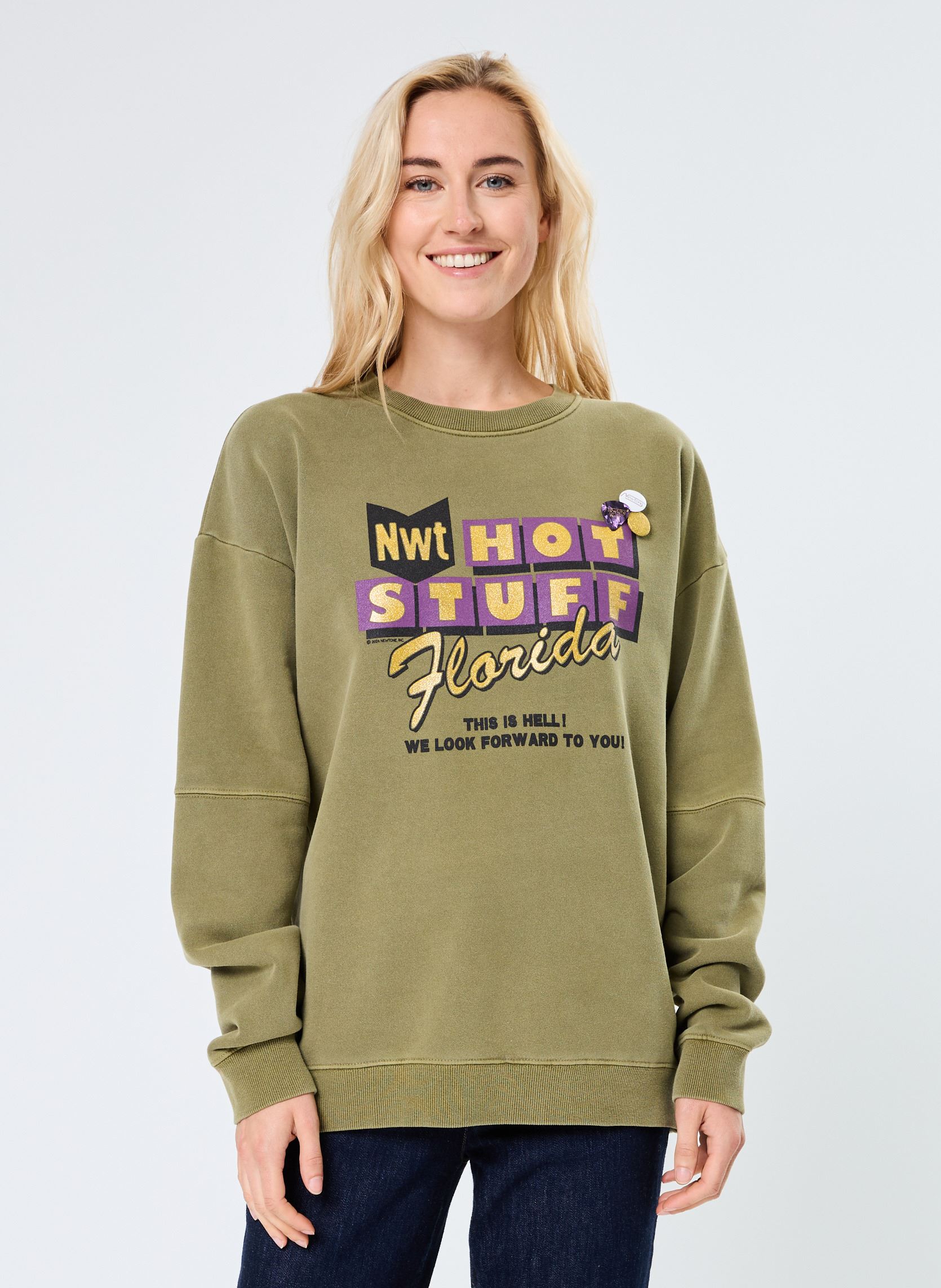 Sweatshirts SWEATSHIRT ROLLER STUFF News femme vert Newtone Sweatshirts SWEATSHIRT ROLLER STUFF News femme vert KAKI-
