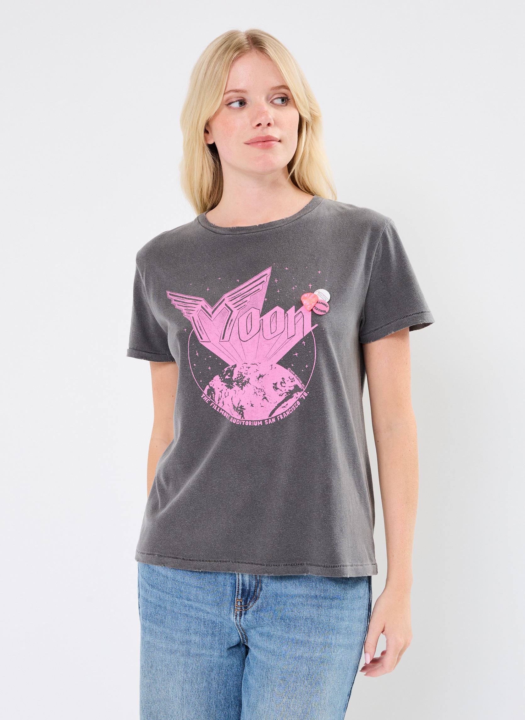 Tee-shirts manches courtes TSHIRT STARLIGHT MOONFALL News femme gris Newtone Tee-shirts manches courtes TSHIRT STARLIGHT MOONFALL News femme gris PEPPER-
