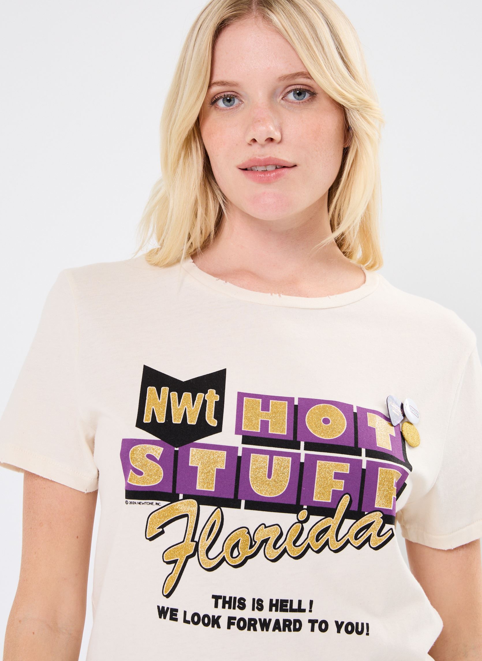 Camisetas de manga corta TSHIRT STARLIGHT STUFF News mujer blanco Newtone Camisetas de manga corta TSHIRT STARLIGHT STUFF News mujer blanco NATURAL-