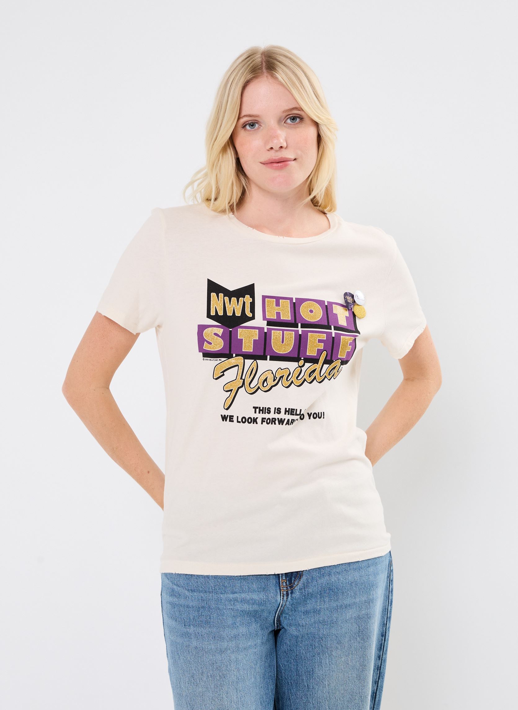 Camisetas de manga corta TSHIRT STARLIGHT STUFF News mujer blanco Newtone Camisetas de manga corta TSHIRT STARLIGHT STUFF News mujer blanco NATURAL-