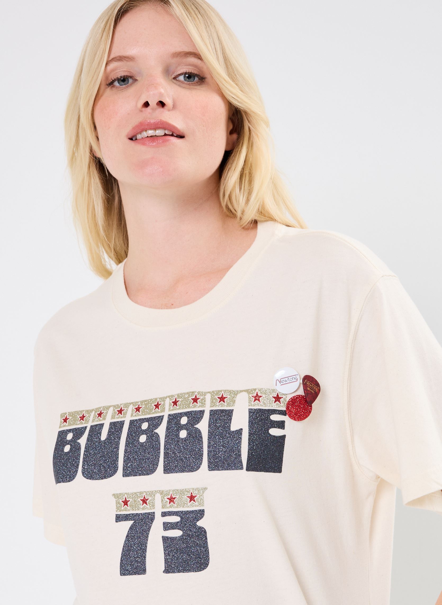 Tee-shirts manches courtes TSHIRT TRUCKER BUBBLE News femme blanc Newtone Tee-shirts manches courtes TSHIRT TRUCKER BUBBLE News femme blanc NATURAL-