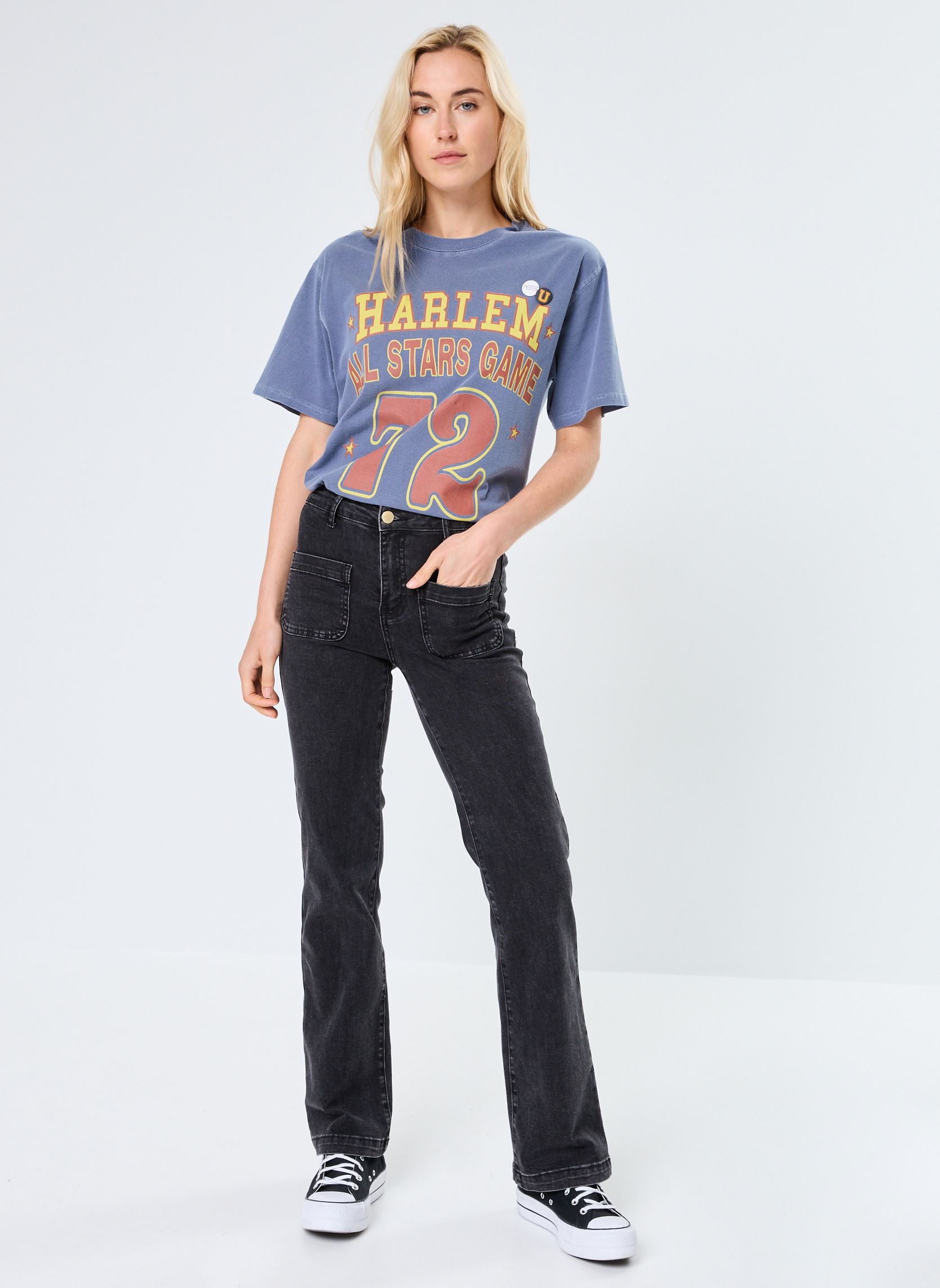 Tee-shirts manches courtes TSHIRT TRUCKER HARLEM news femme bleu Newtone Tee-shirts manches courtes TSHIRT TRUCKER HARLEM news femme bleu DENIM-