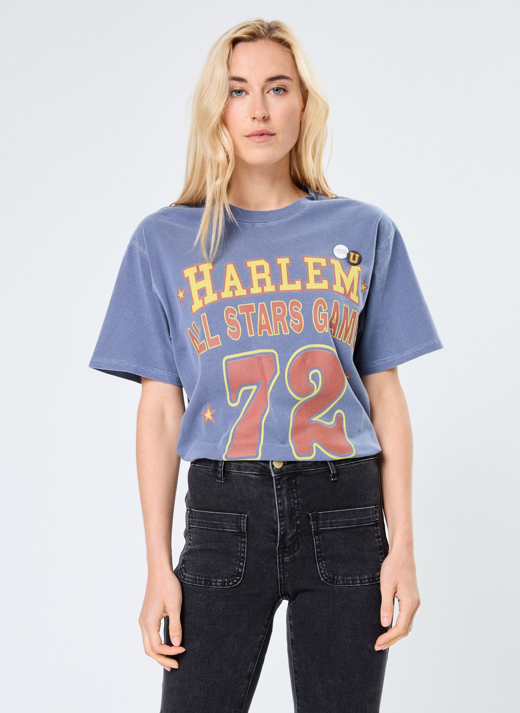 Tee-shirts manches courtes TSHIRT TRUCKER HARLEM news femme bleu Newtone Tee-shirts manches courtes TSHIRT TRUCKER HARLEM news femme bleu DENIM-