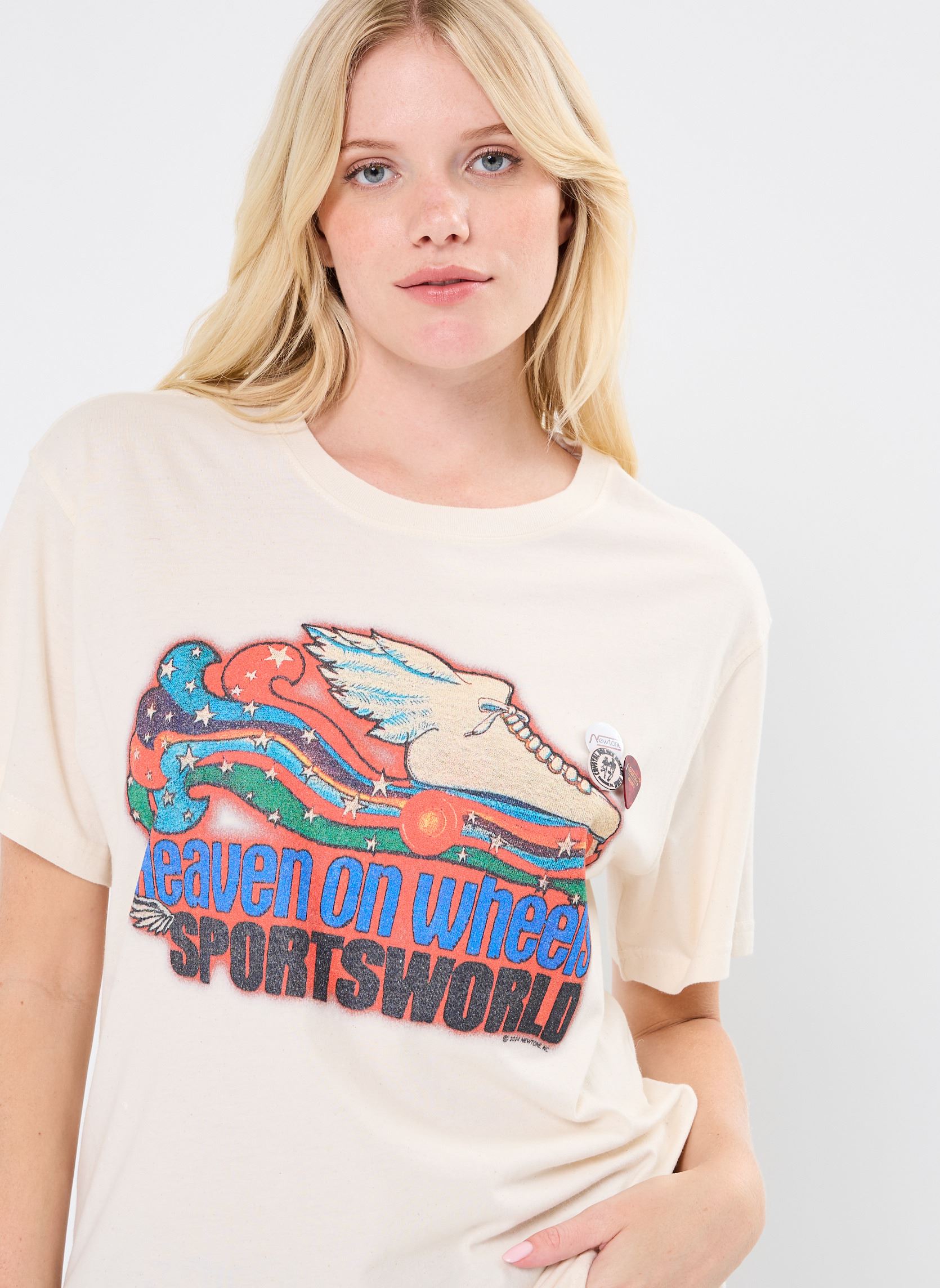 Kurzarm-T-Shirts TSHIRT TRUCKER HEAVEN News damen weiß Newtone Kurzarm-T-Shirts TSHIRT TRUCKER HEAVEN News damen weiß NATURAL-