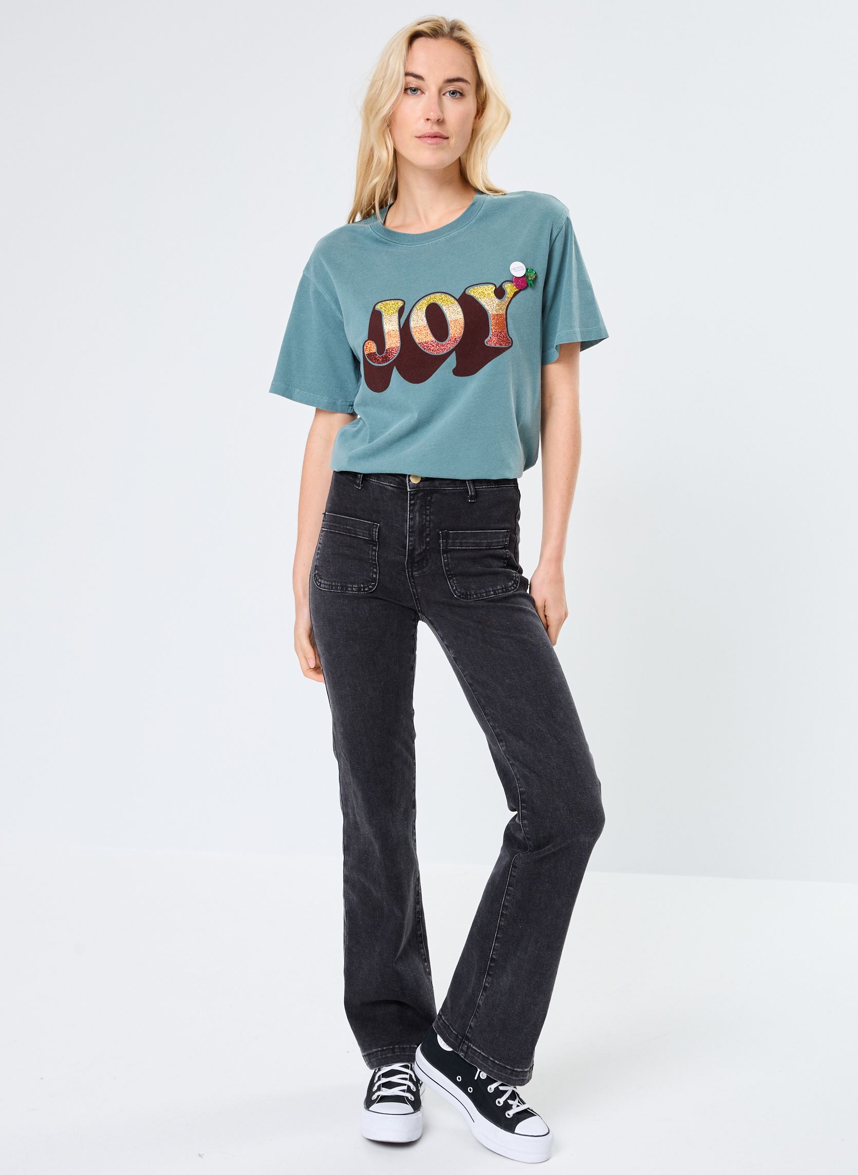 Tee-shirts manches courtes TSHIRT TRUCKER JOY News femme vert Newtone Tee-shirts manches courtes TSHIRT TRUCKER JOY News femme vert FOREST-