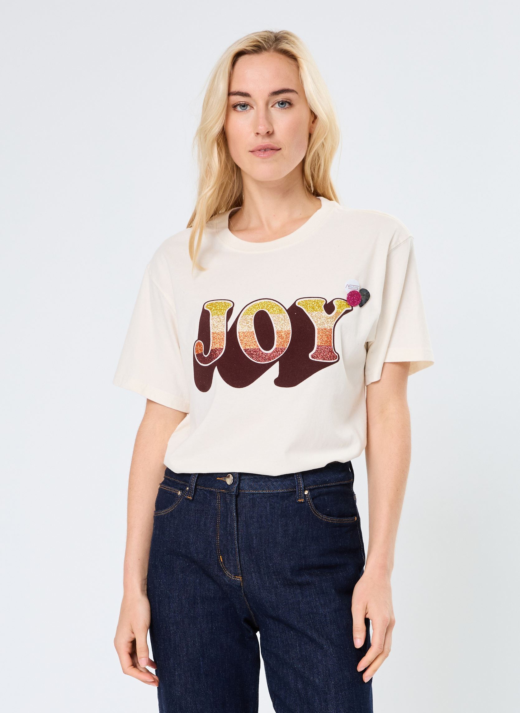 Tee-shirts manches courtes TSHIRT TRUCKER JOY News femme blanc Newtone Tee-shirts manches courtes TSHIRT TRUCKER JOY News femme blanc NATURAL-