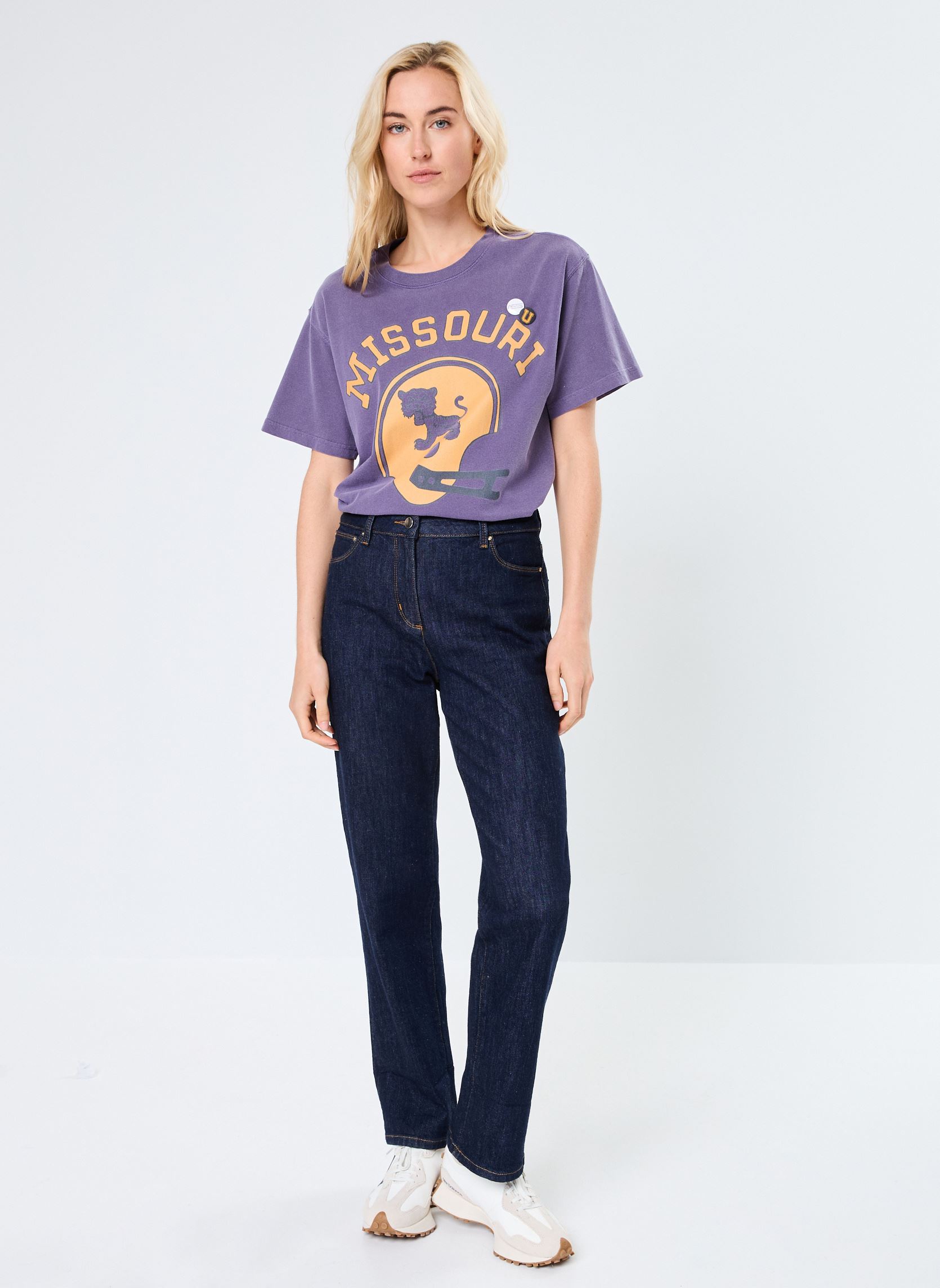 Tee-shirts manches courtes TSHIRT TRUCKER MISSOURI news femme violet Newtone Tee-shirts manches courtes TSHIRT TRUCKER MISSOURI news femme violet GRAPE-