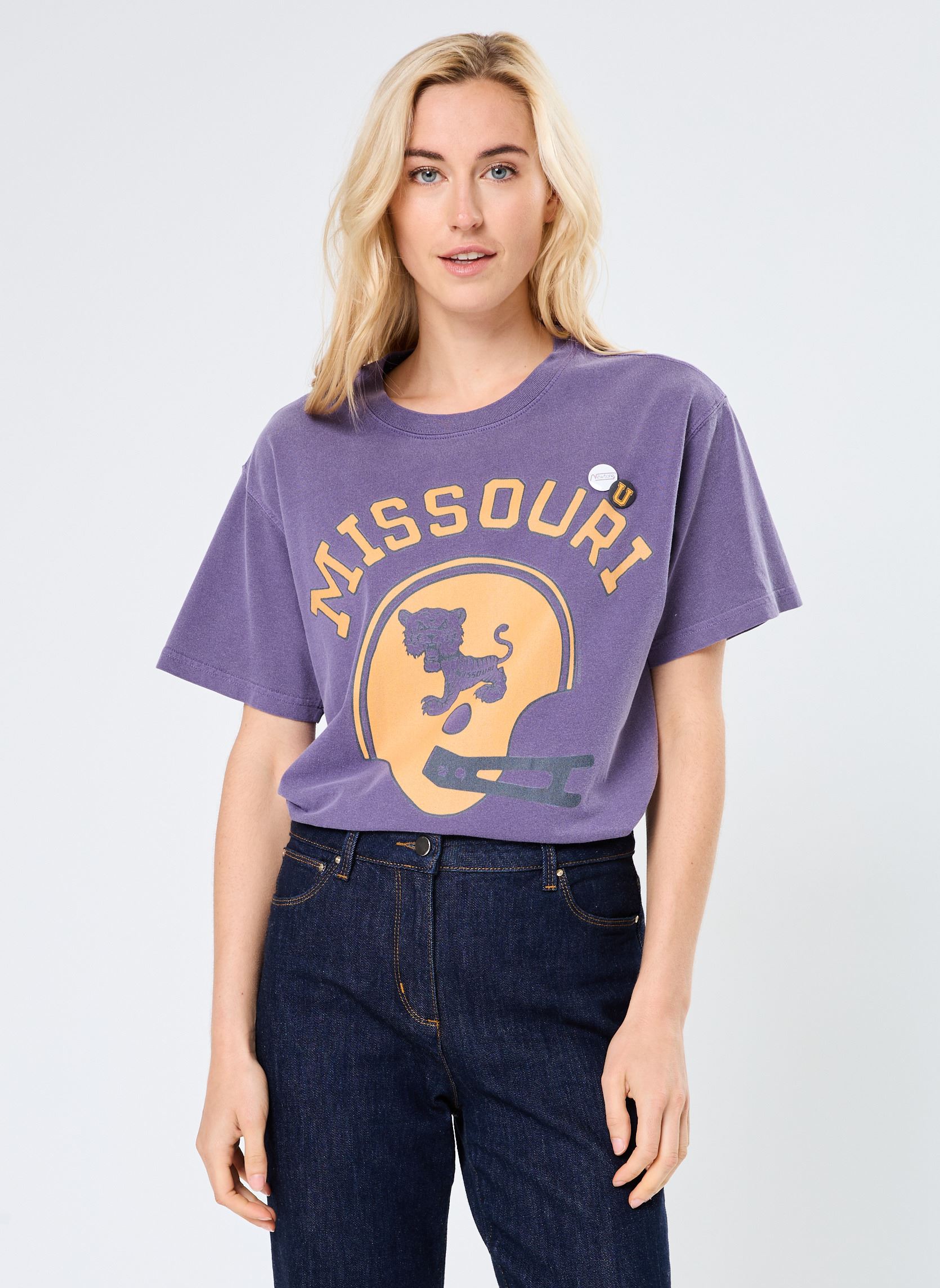Tee-shirts manches courtes TSHIRT TRUCKER MISSOURI news femme violet Newtone Tee-shirts manches courtes TSHIRT TRUCKER MISSOURI news femme violet GRAPE-