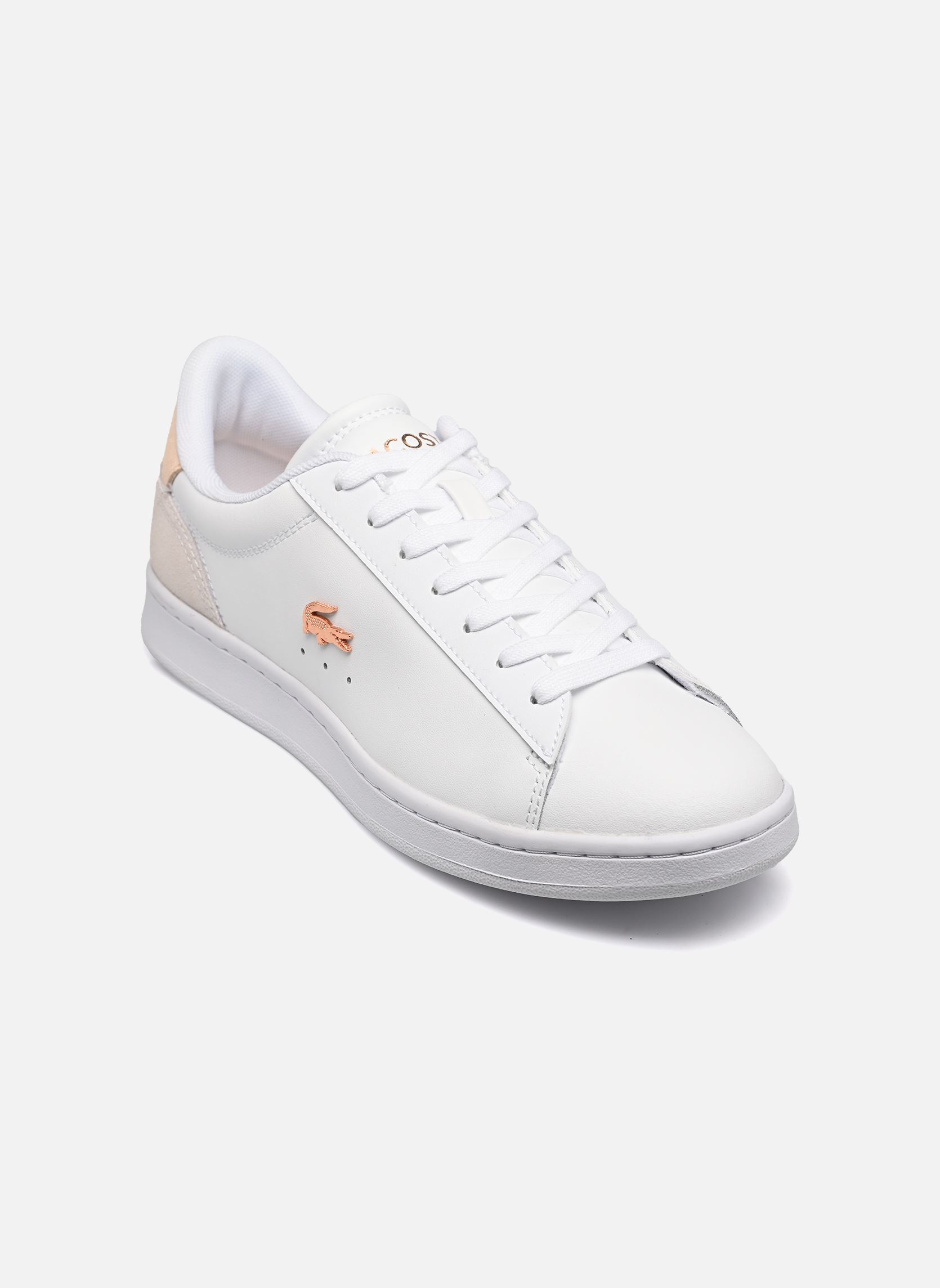 Baskets Lacoste BASKETS BLANCHES ET ROSES CARNABY SET EN CUIR FEMME - vue 4