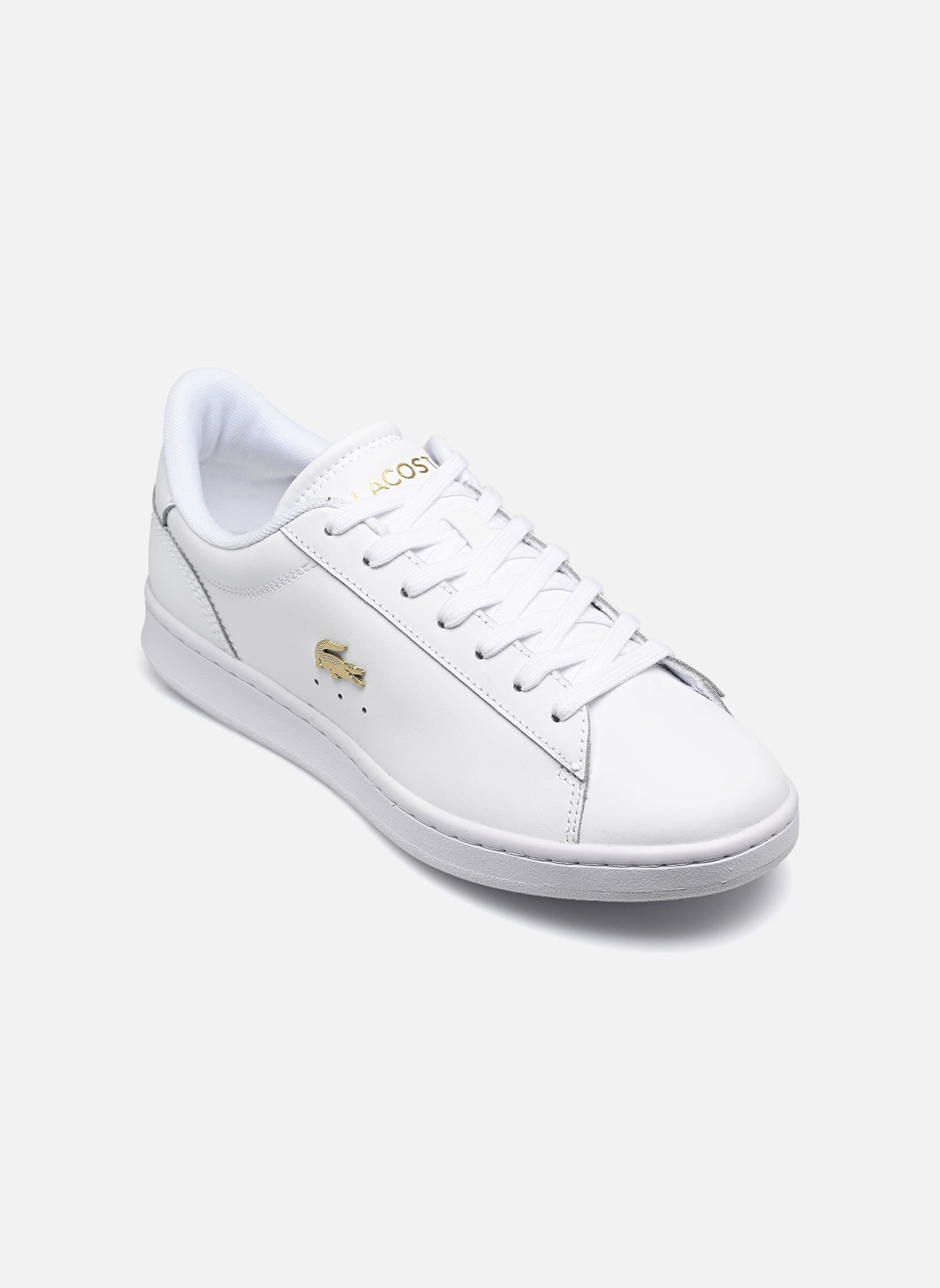 Baskets Lacoste BASKETS BLANCHES ET ROSES CARNABY SET EN CUIR FEMME